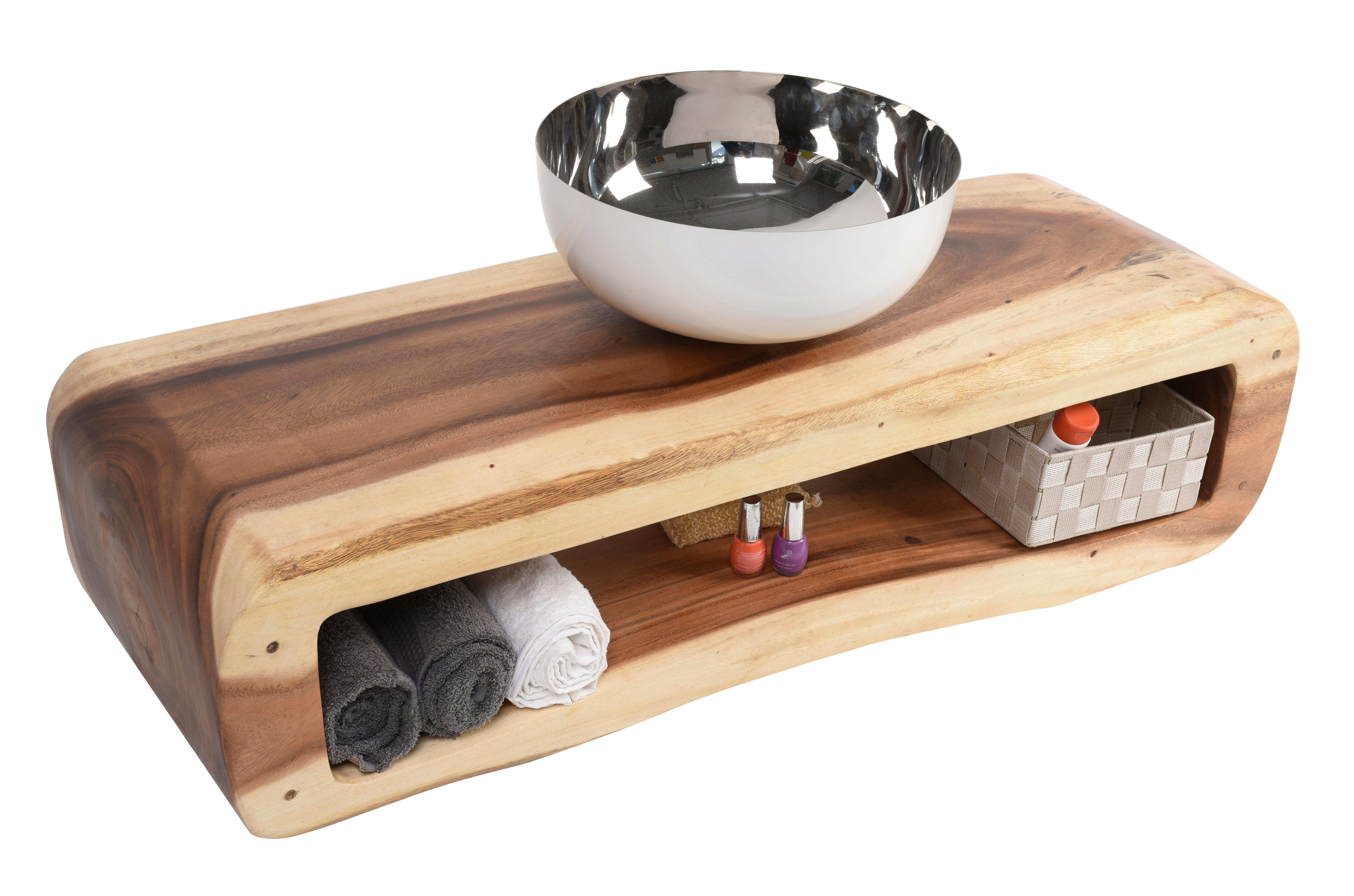 Móvel de casa de banho de 110x30x40cm Castanho - 4