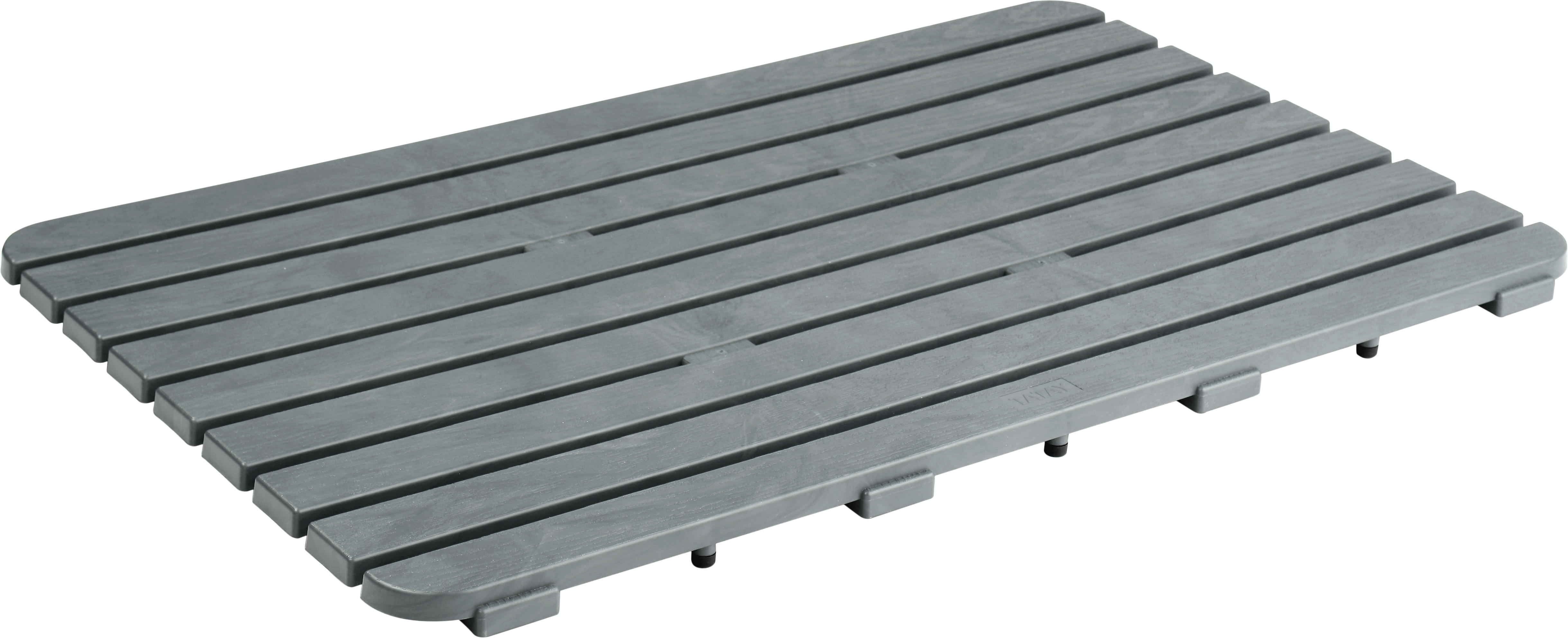 Tarima baño rectangular gris / plata 50x 80 cm