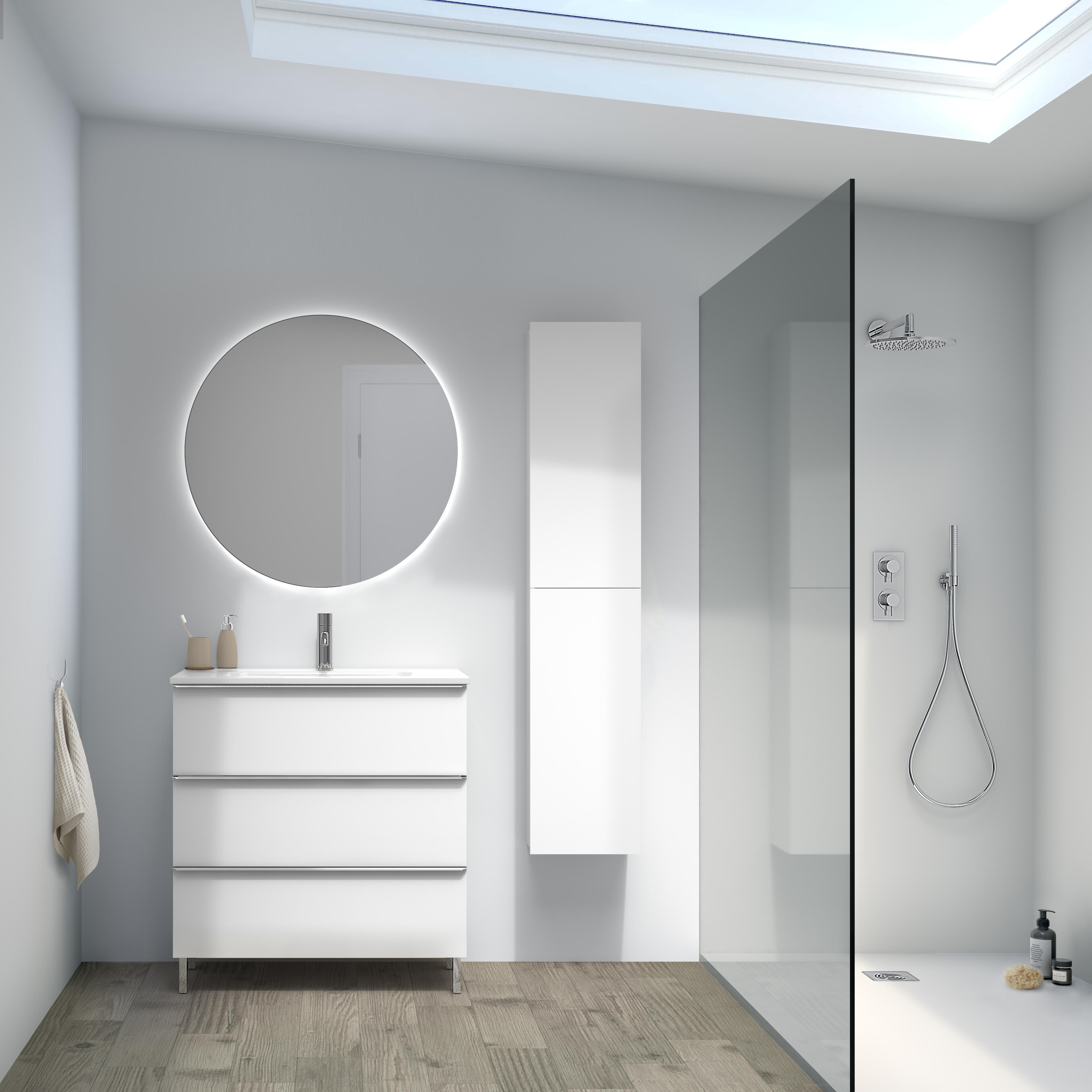 Mueble de baño con lavabo komplett blanco 80x45 cm