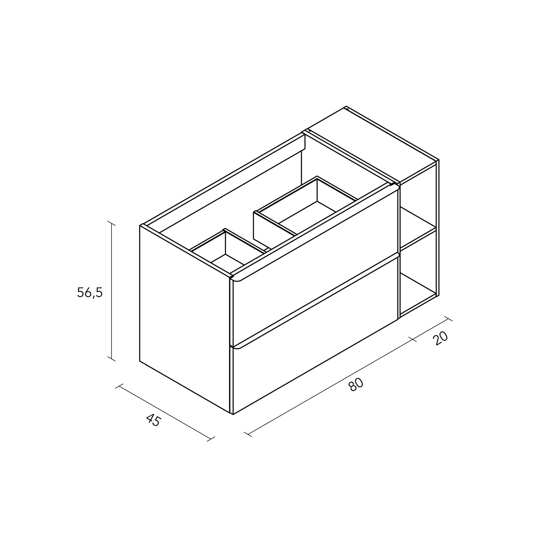 Móvel com tampo KOMPLET 100CM ANTRACITE PUXADOR CROMADO TAMPO CINZENTO - 6