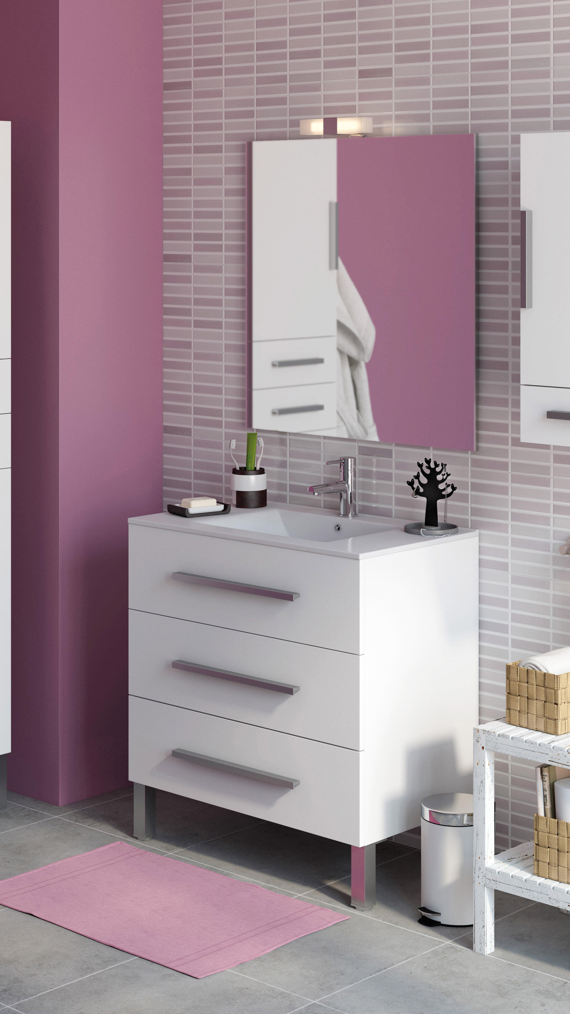 Mueble de baño Madrid blanco 80x45 cm (lavabo no incluido) - 10
