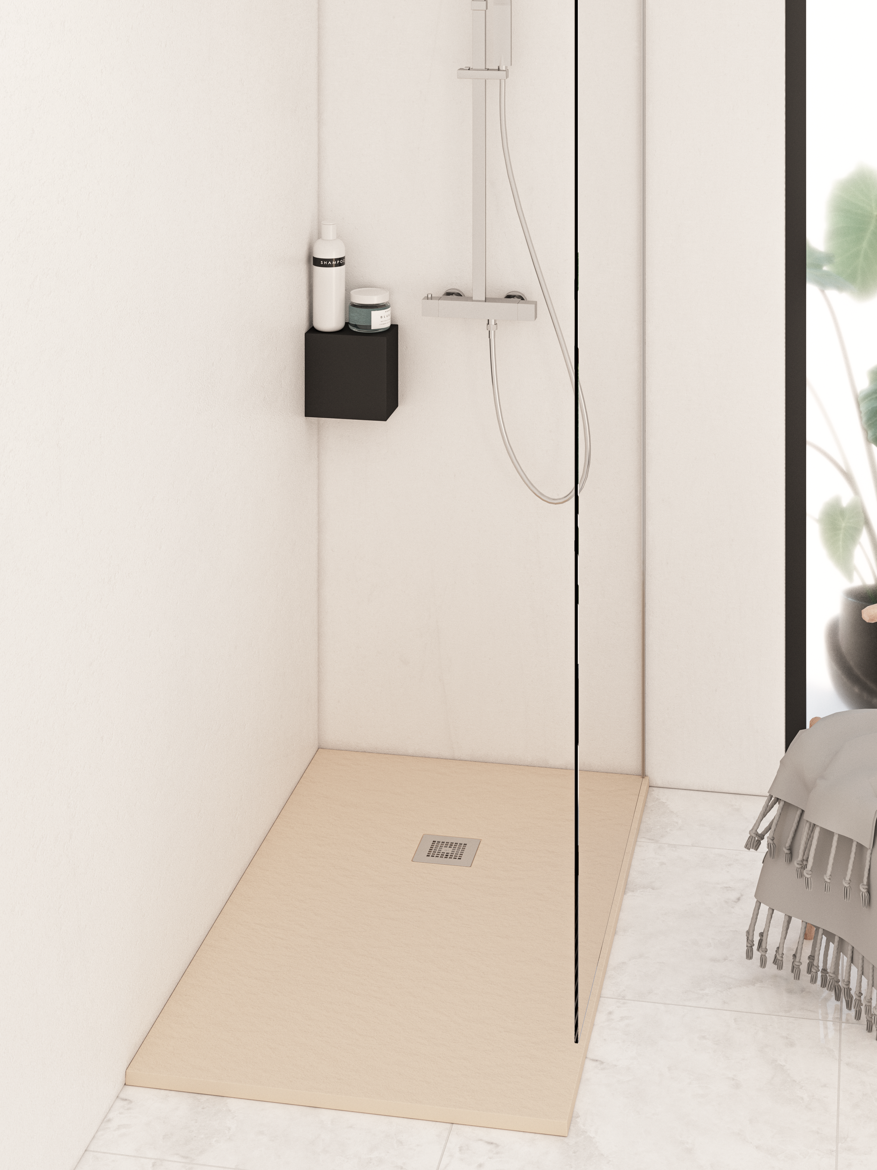 Plato de ducha Greenpact 140x70 cm beige - 4