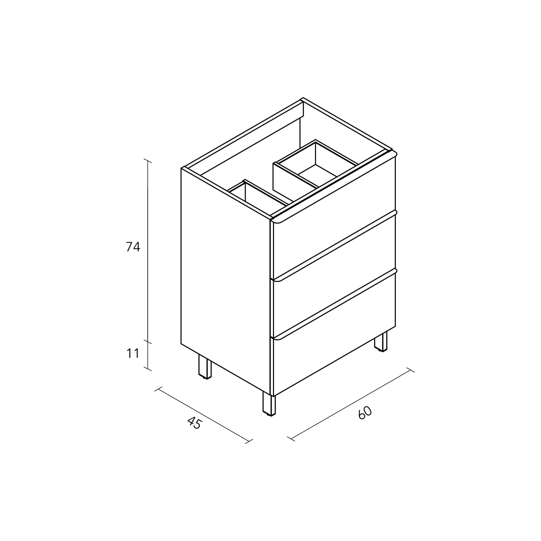 Mueble de baño Komplett imitación roble grisáceo 60x45 cm (lavabo no incluido) - 7