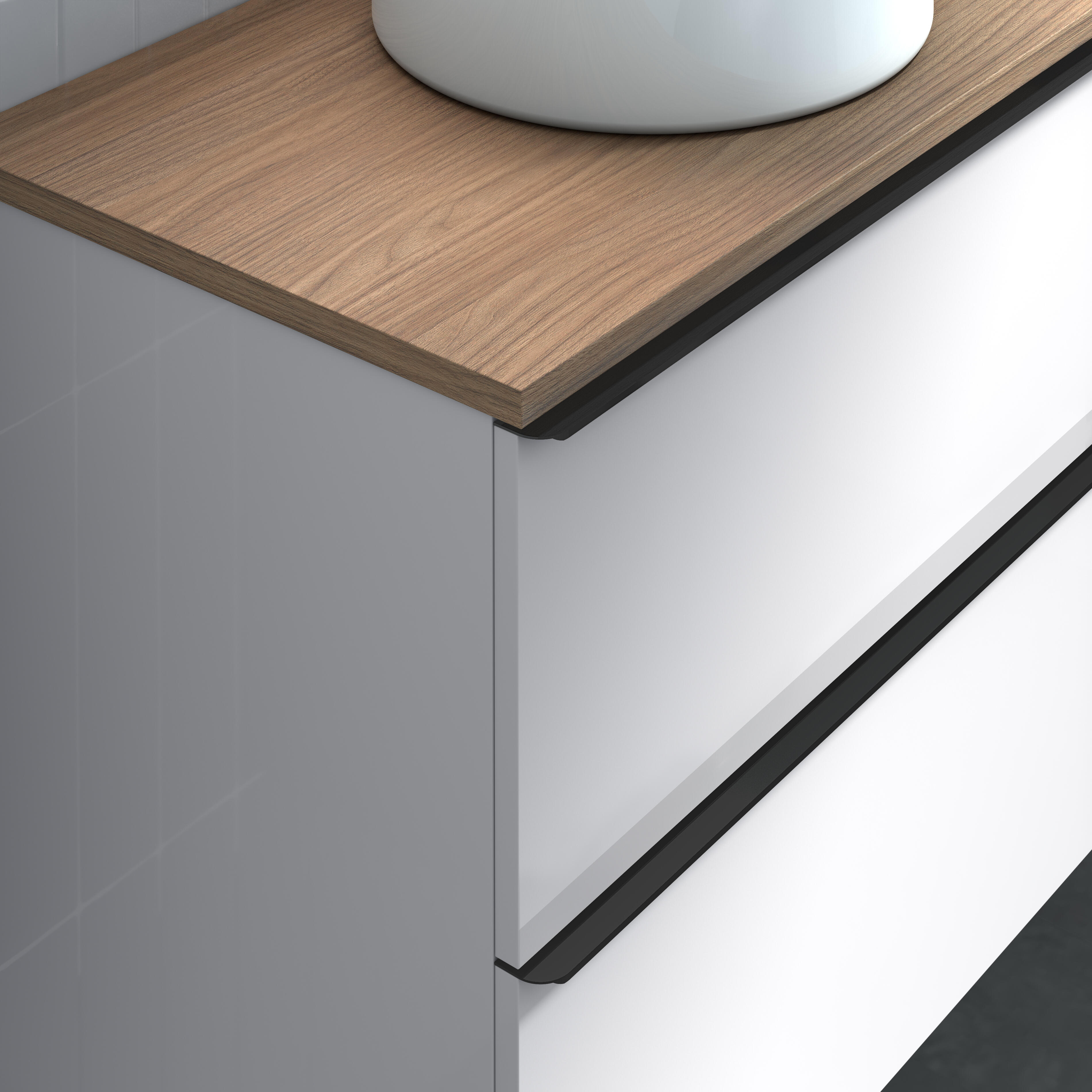 Móvel com tampo KOMPLET 140CM BRANCO PUXADOR NOGUEIRA TAMPO NOGUEIRA - 6