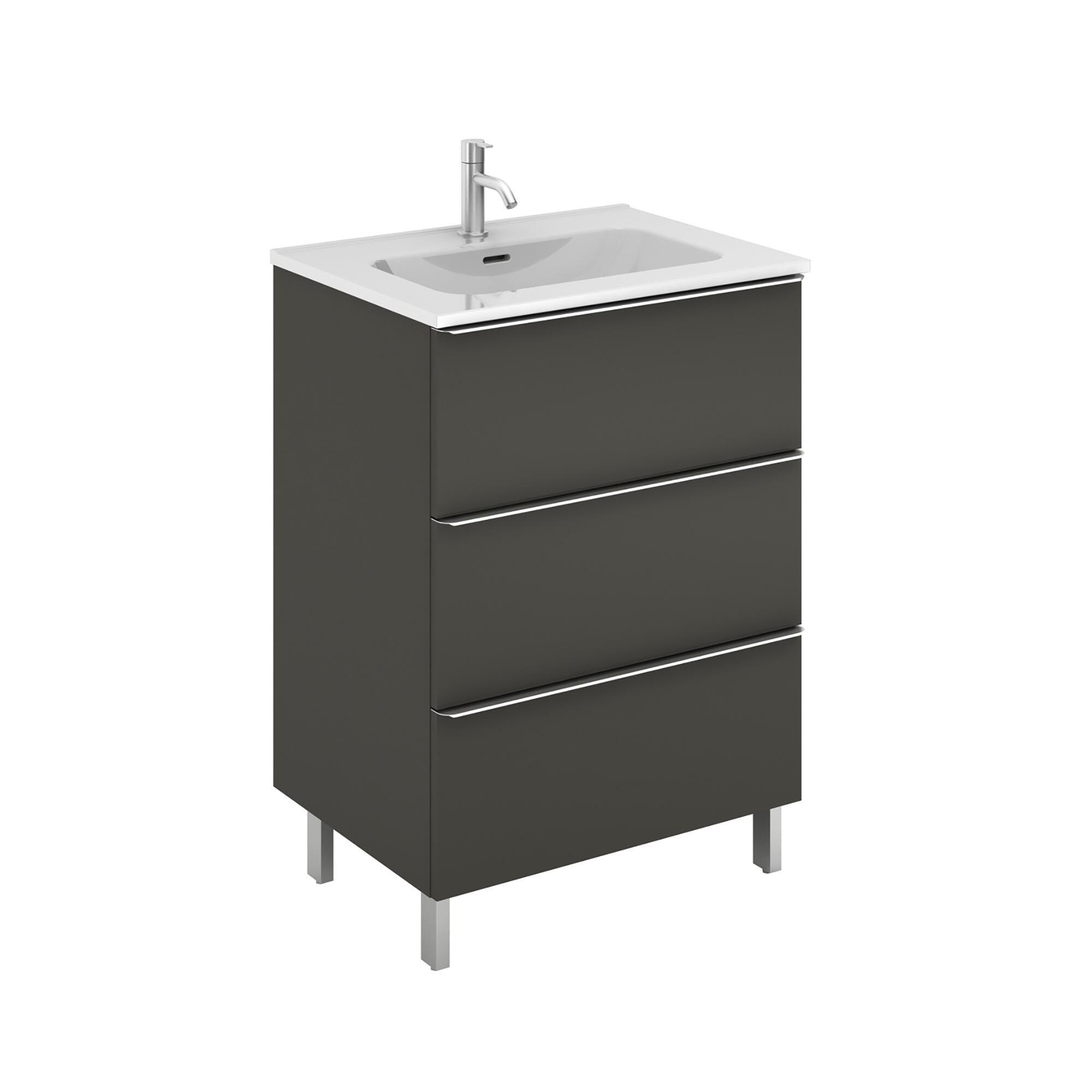 Mueble de baño komplett antracita 60x45 cm (lavabo no incluido)