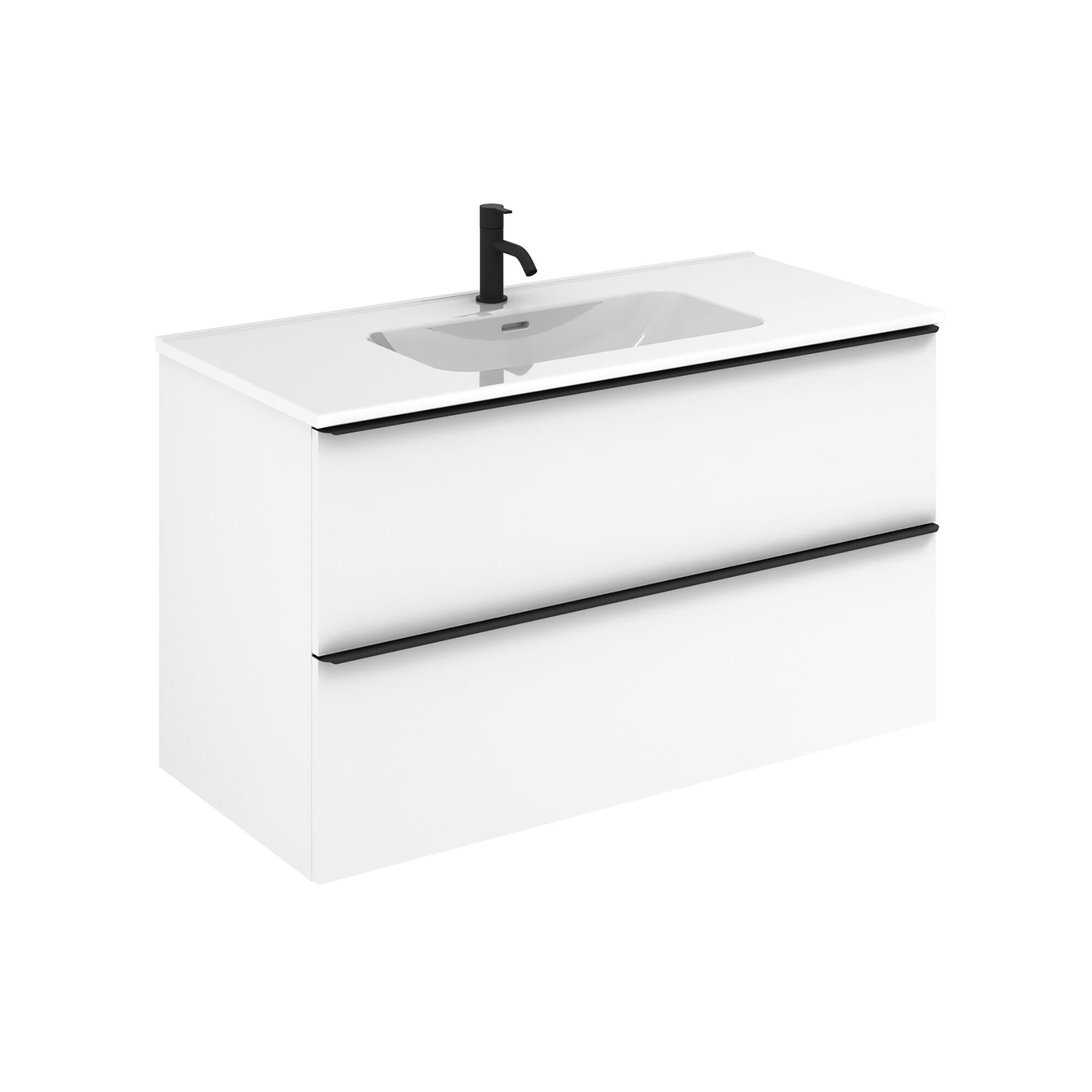 Mueble de baño komplett blanco 100x45 cm