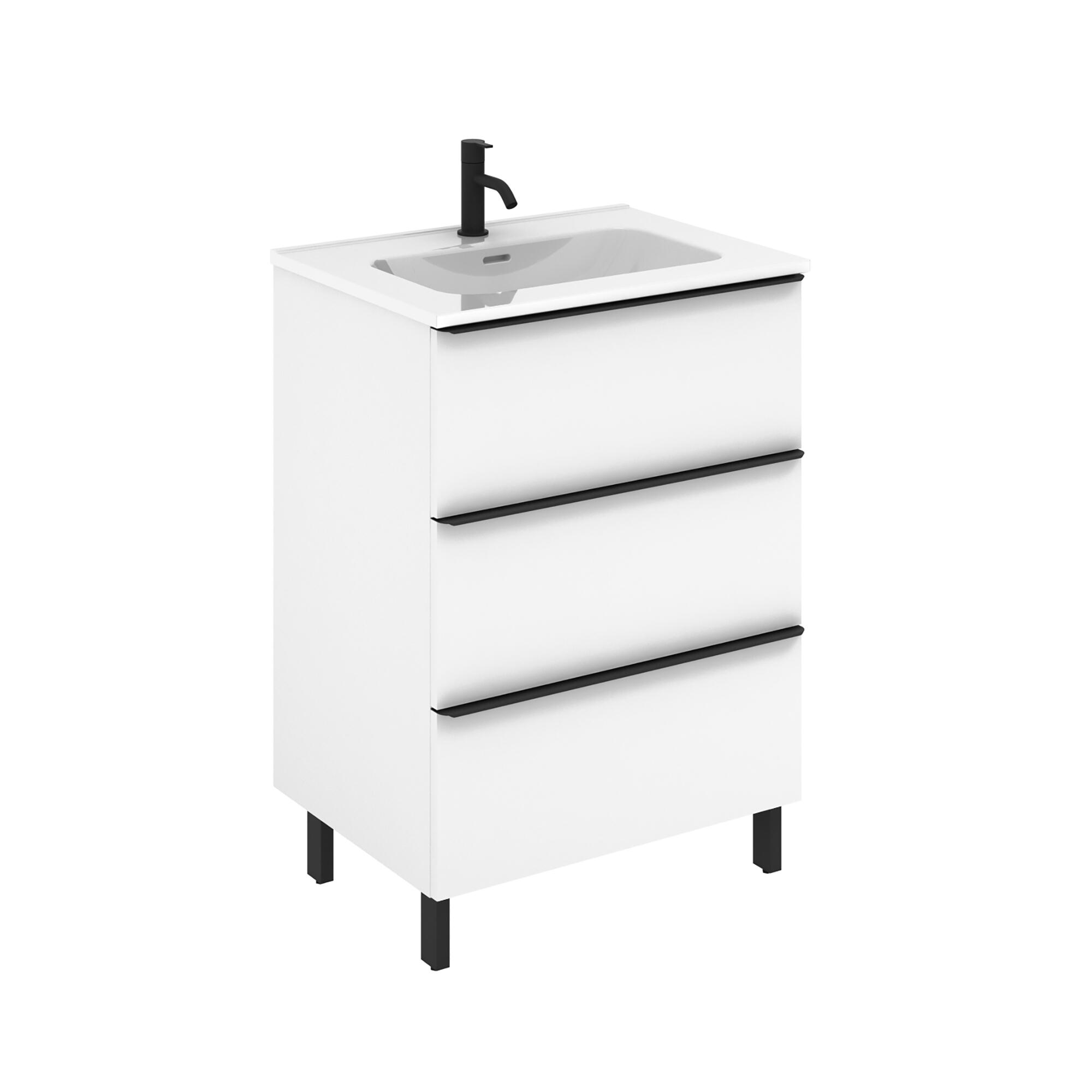 Mueble de baño con lavabo komplett blanco 60x45 cm