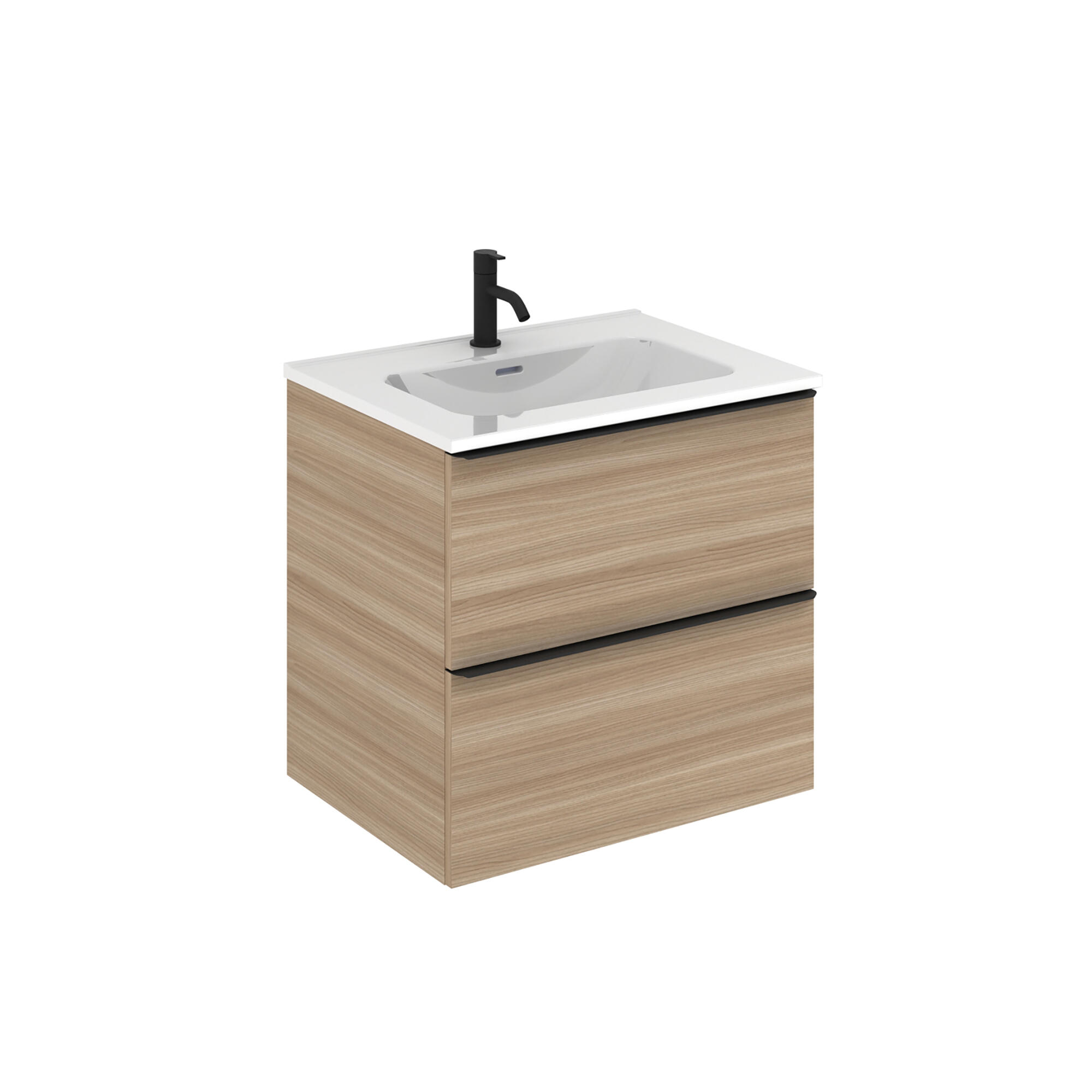 Mueble de baño komplett imitación nogal 60x45 cm