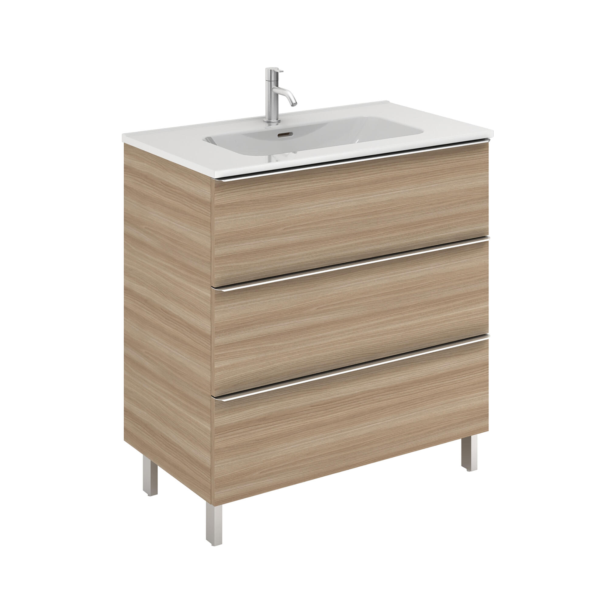 Mueble de baño komplett nogal 80x45 cm