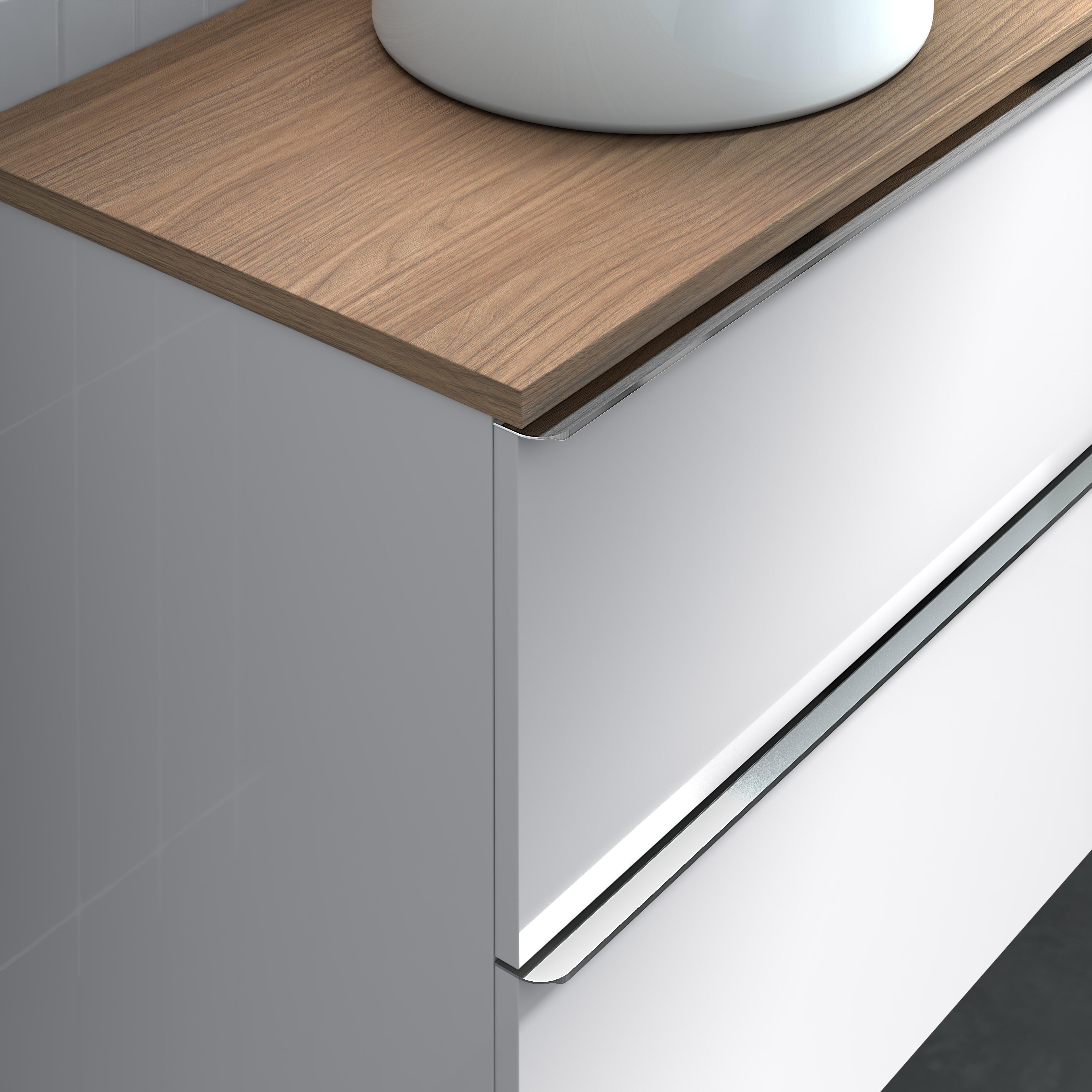 Móvel com tampo KOMPLET 100CM ANTRACITE PUXADOR CROMADO TAMPO CINZENTO - 7