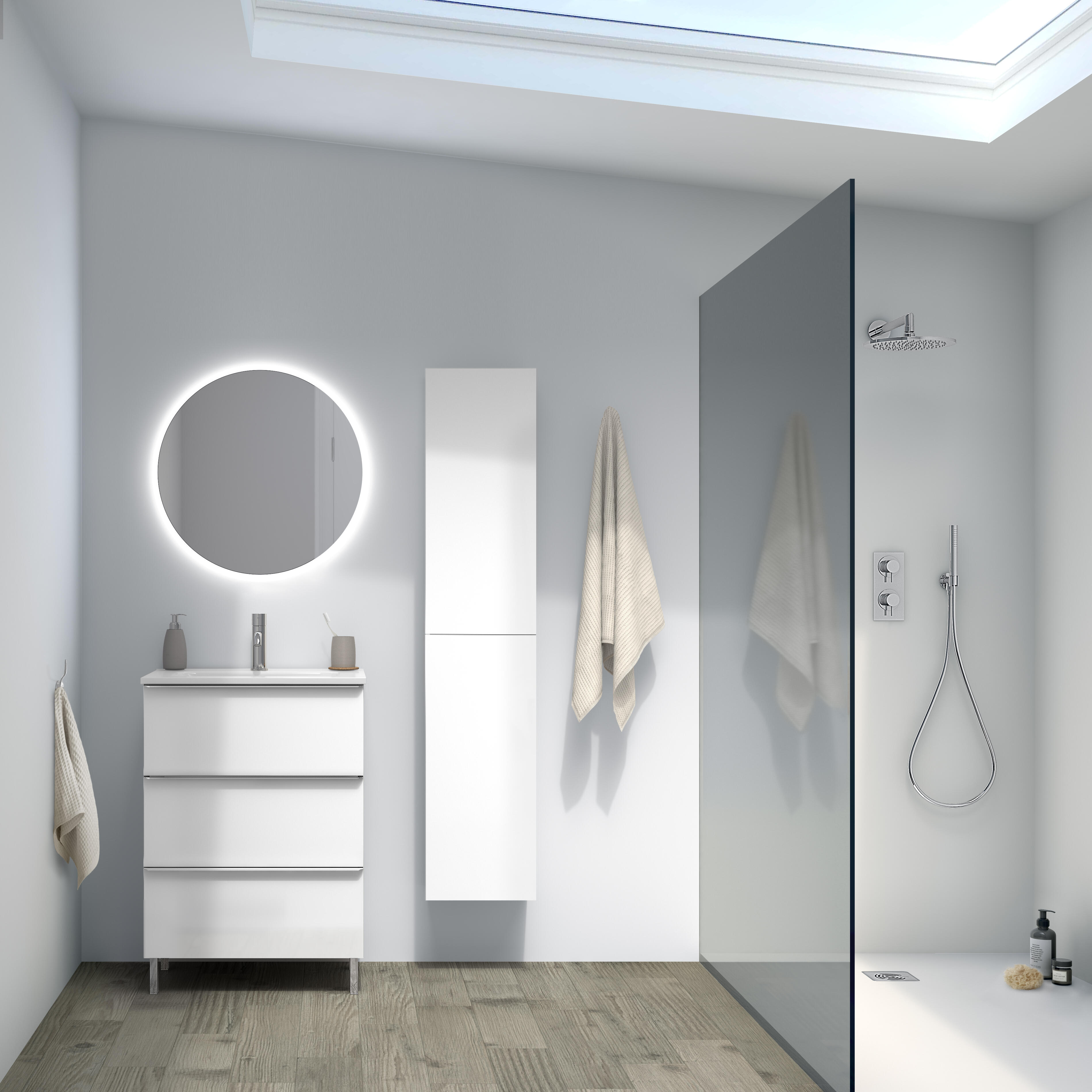 Mueble de baño con lavabo komplett blanco 80x45 cm