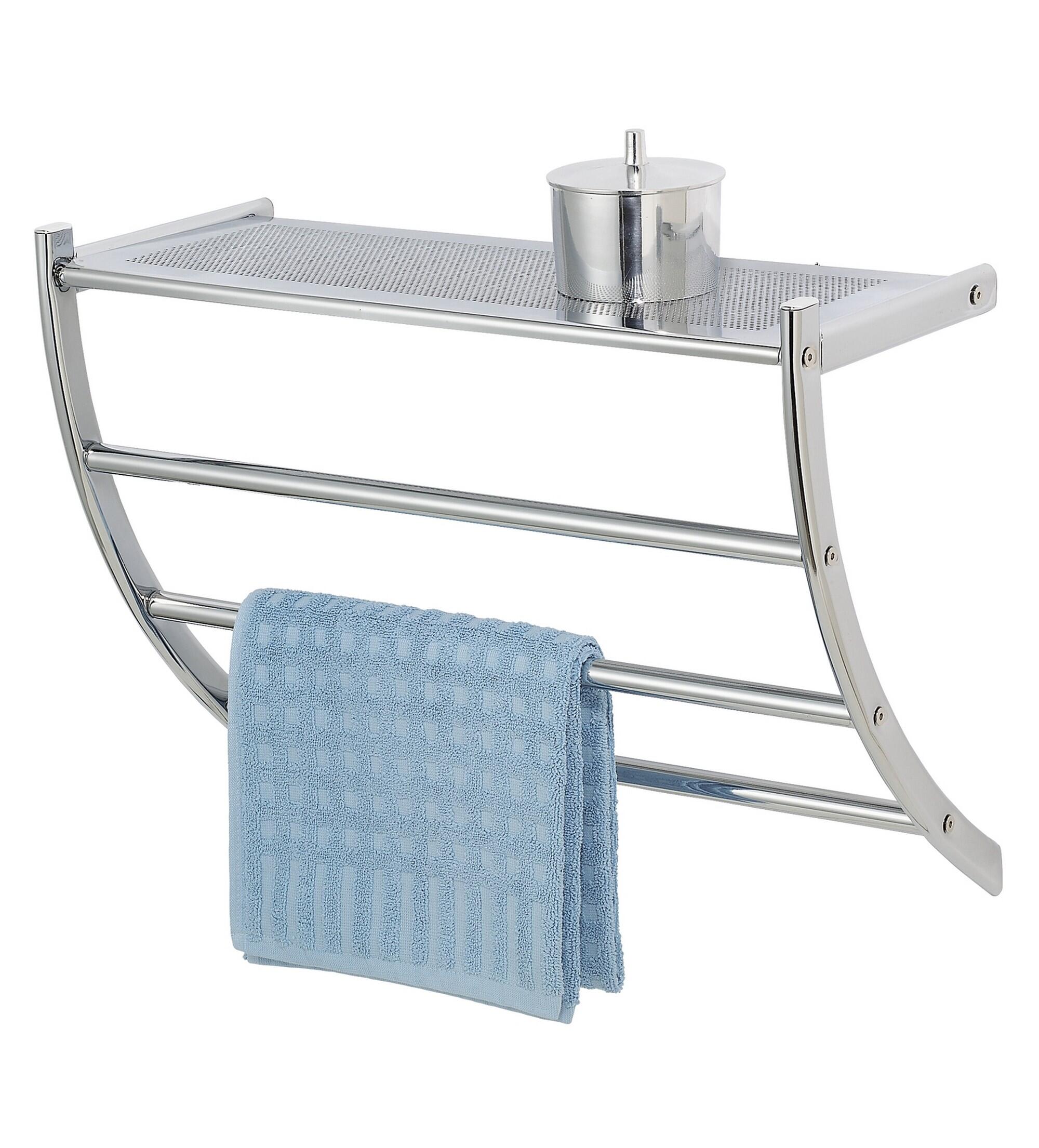 Estante para el baño de acero plata 56x21.5x46cm