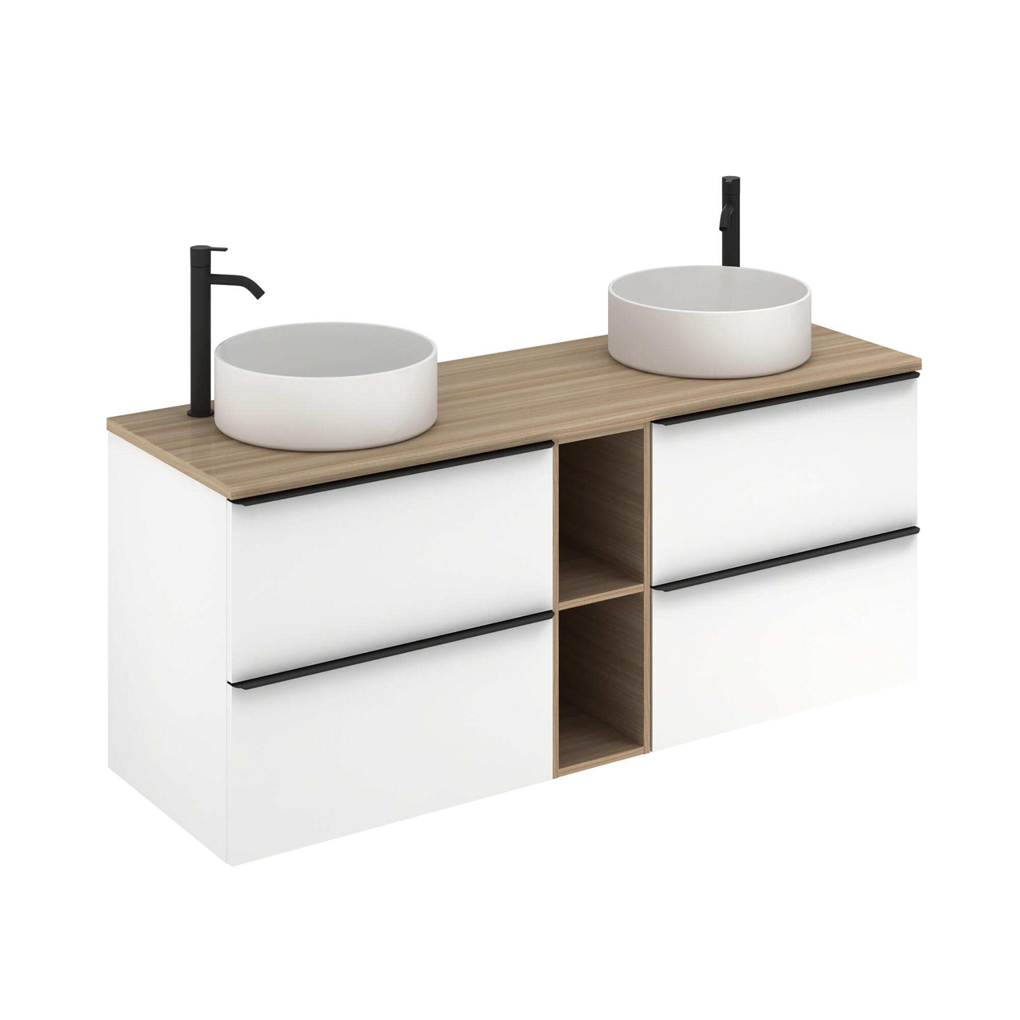 Móvel com tampo KOMPLET 140CM BRANCO PUXADOR NOGUEIRA TAMPO NOGUEIRA - 3