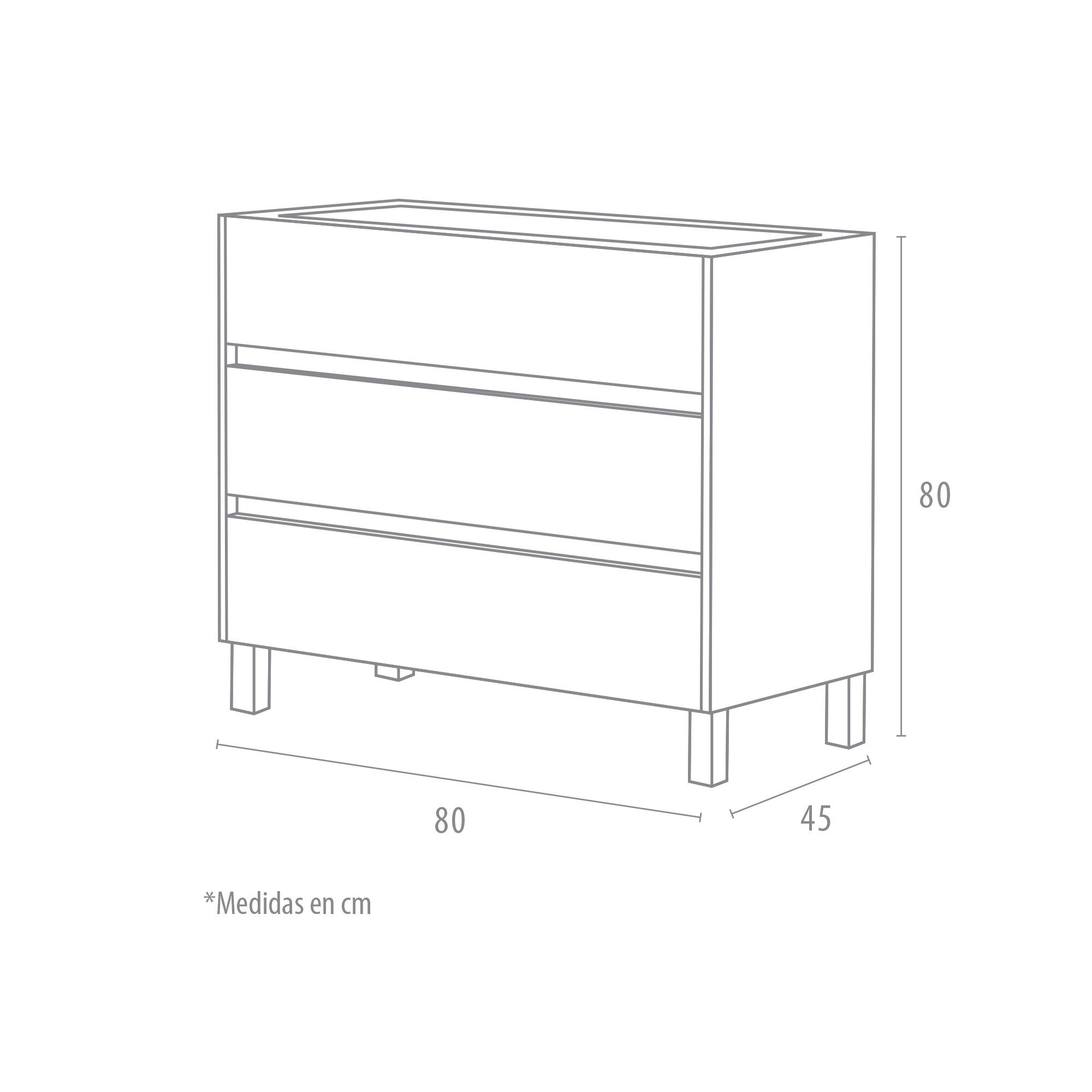 Mueble de baño con lavabo y espejo Comoro  blanco 80x45 cm - 3