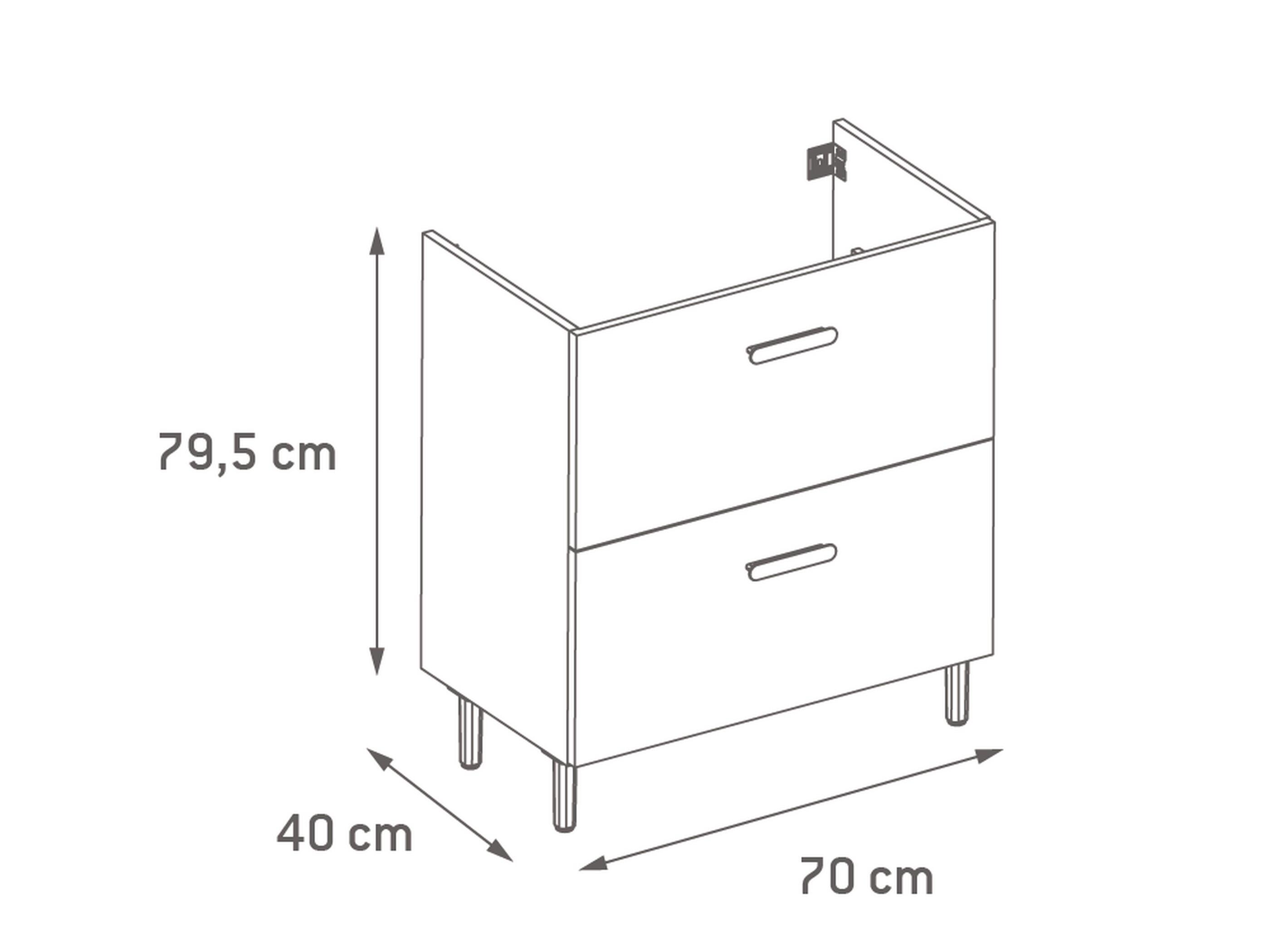 Móvel de casa de banho 70x40x70 cm branco mate Sensea Easy - 9