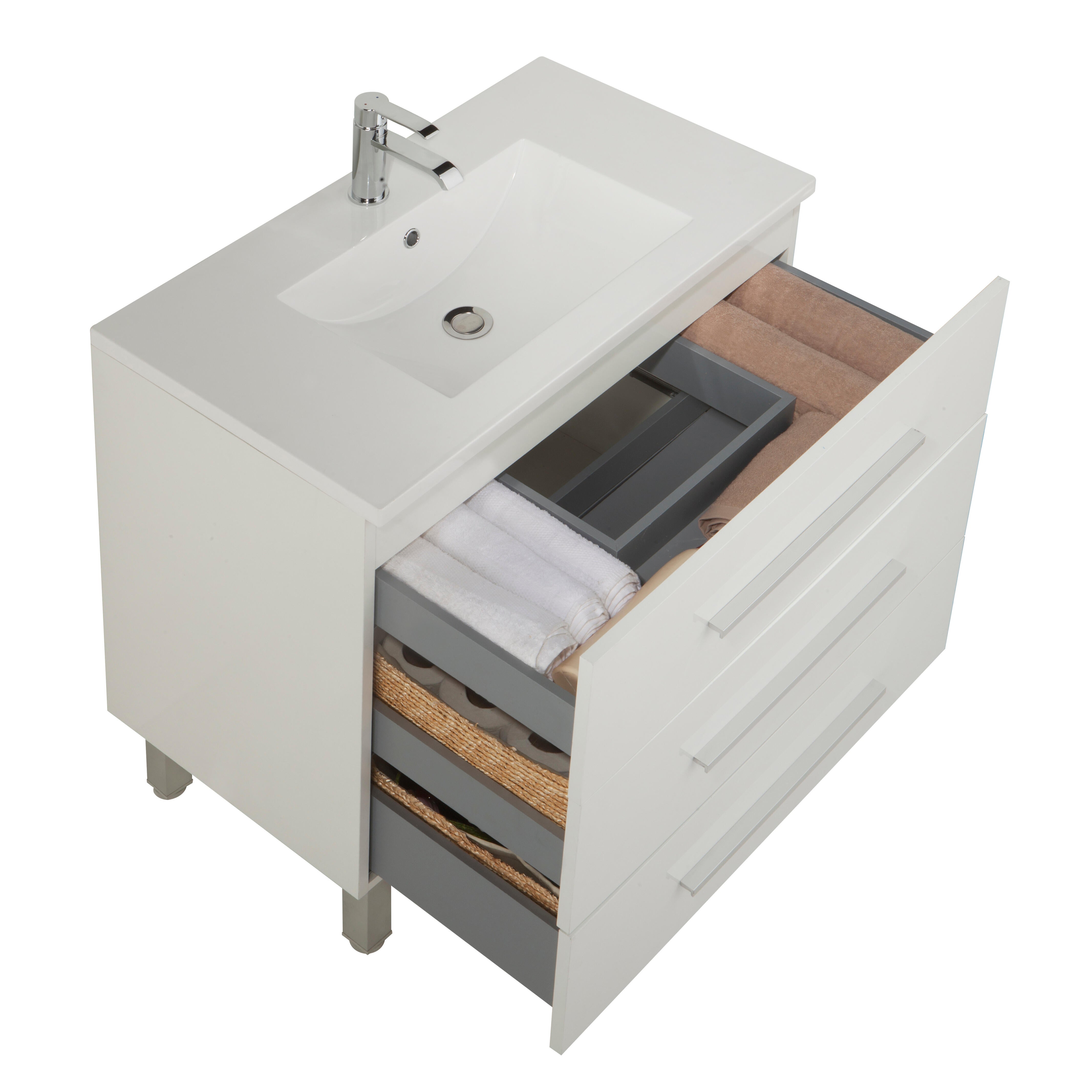 Mueble de baño Madrid blanco 100x45 cm (lavabo no incluido) - 6