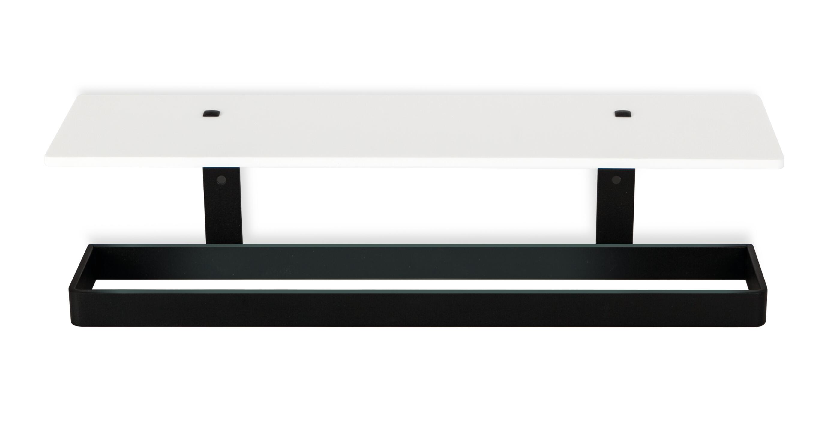 Estante para el baño de acero negro roterdam 45x12x13cm