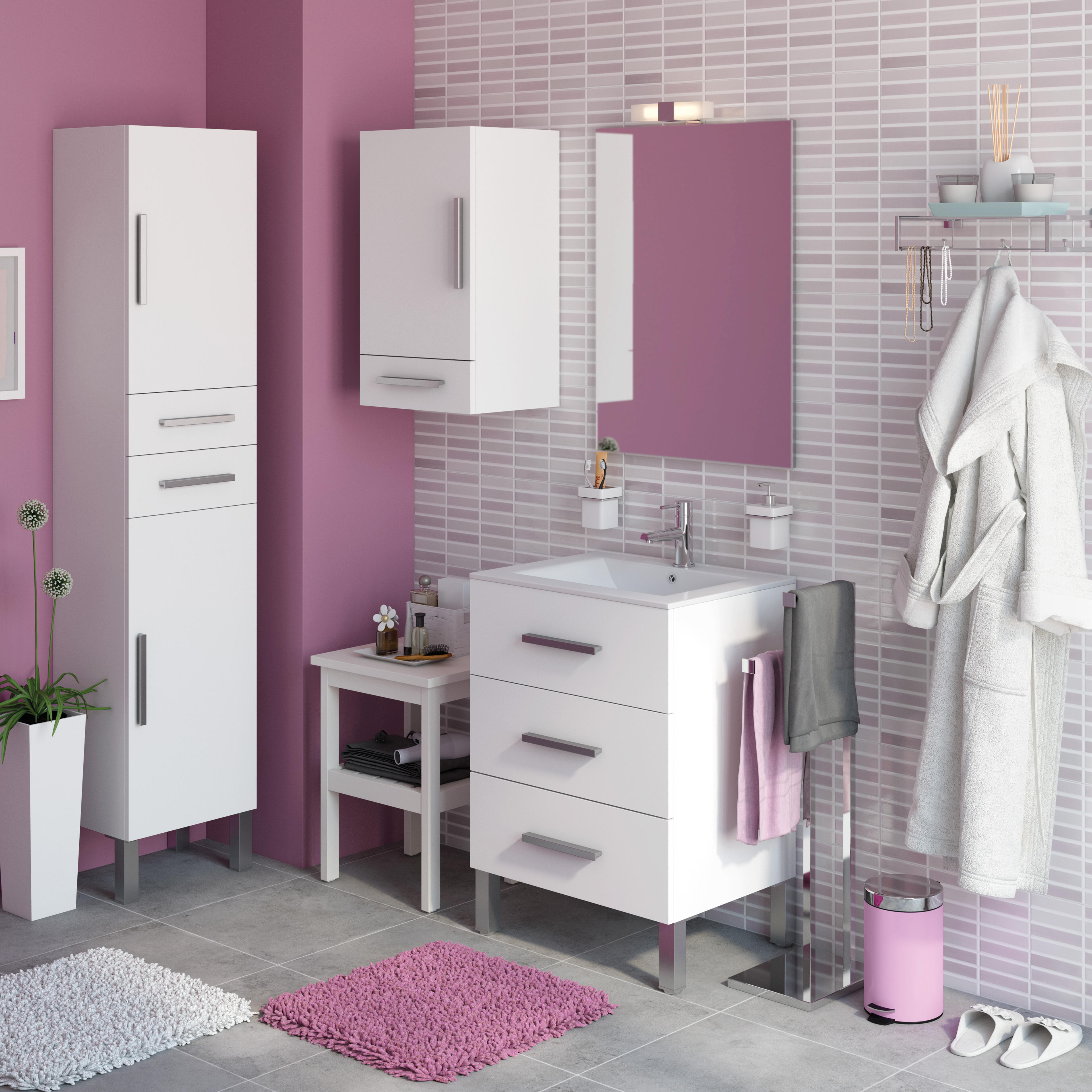 Mueble de baño Madrid blanco 60x45 cm (lavabo no incluido) - 10