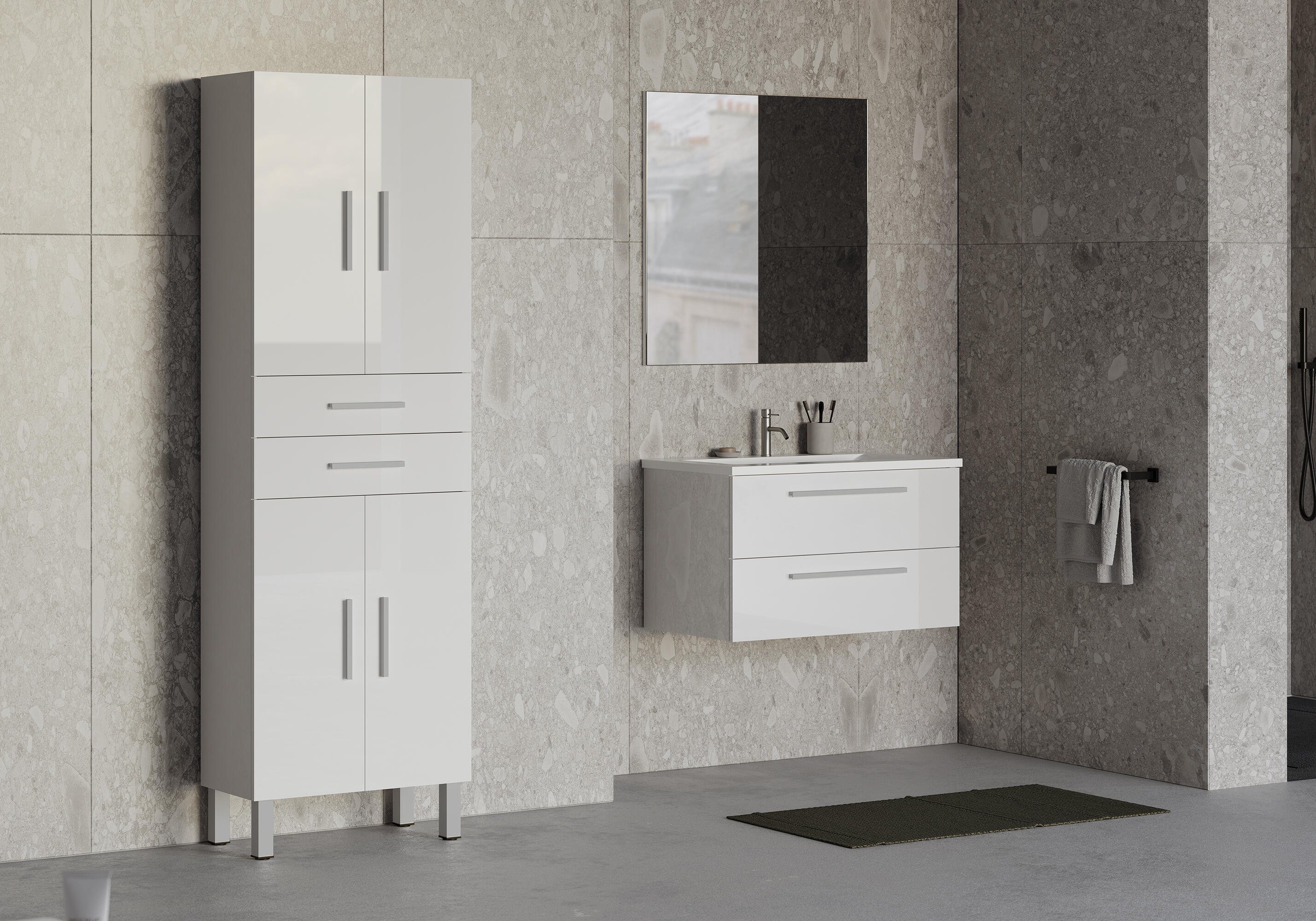 Columna de baño Madrid blanco 60x185x30.5 cm - 2