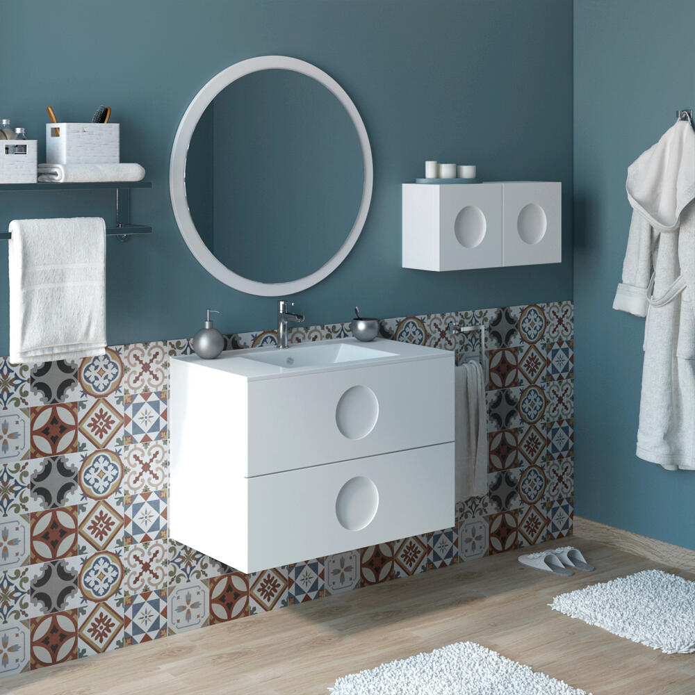 Mueble de baño con lavabo sphere blanco mate 80x45 cm