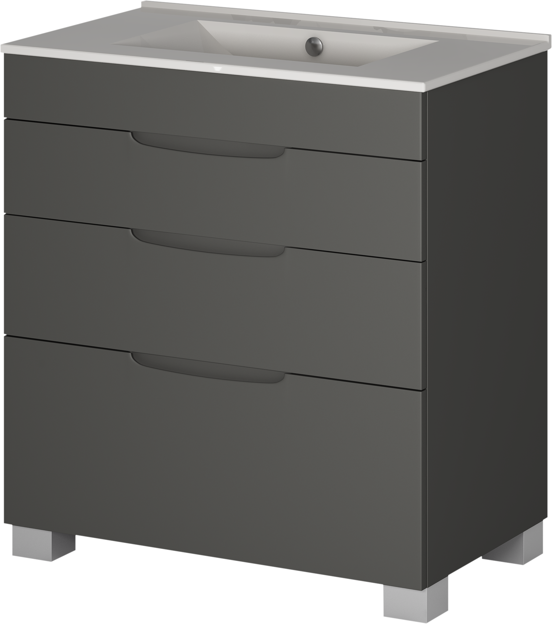 Mueble de baño asimétrico grafito 100x45 cm
