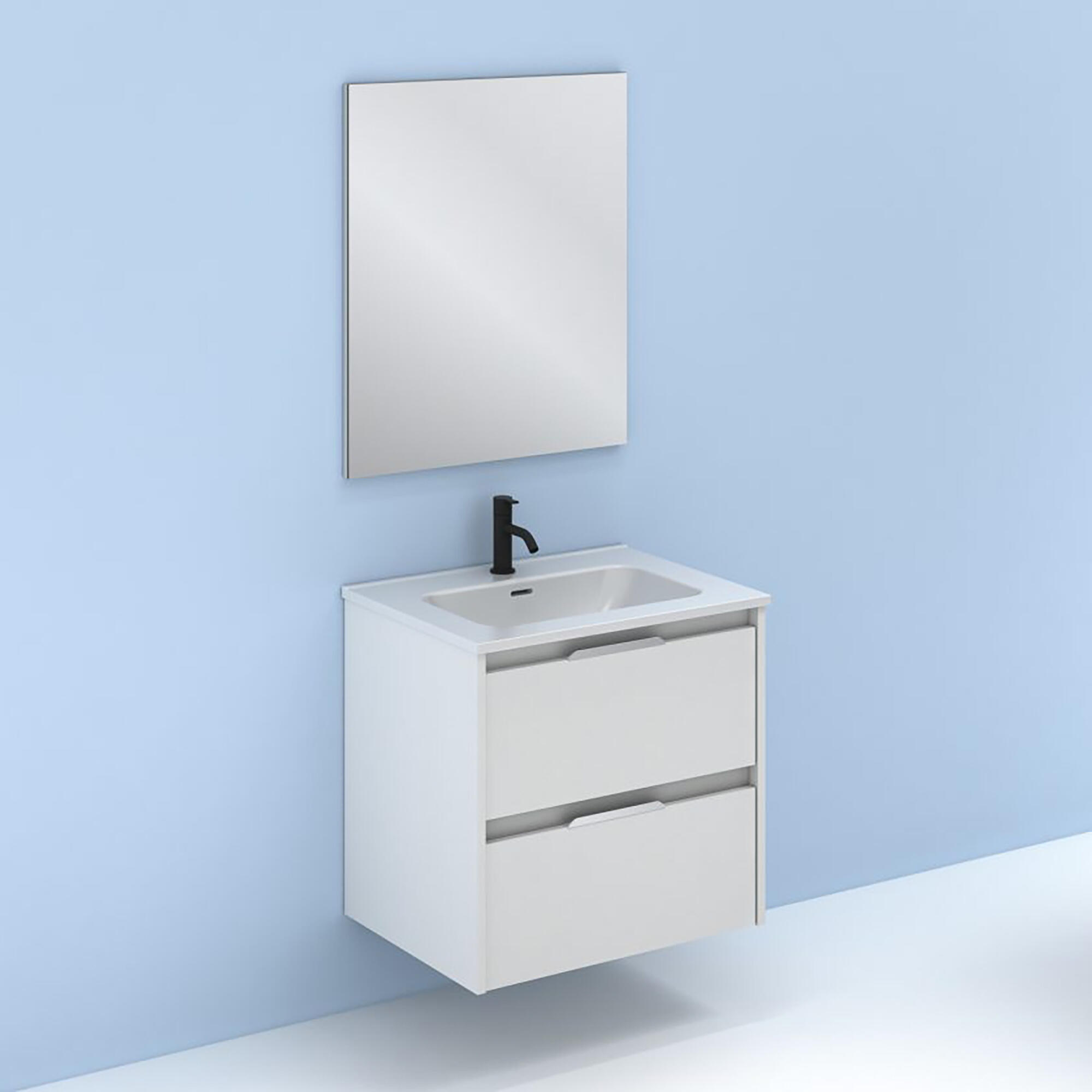 Mueble de baño con lavabo suki blanco 60x45 cm