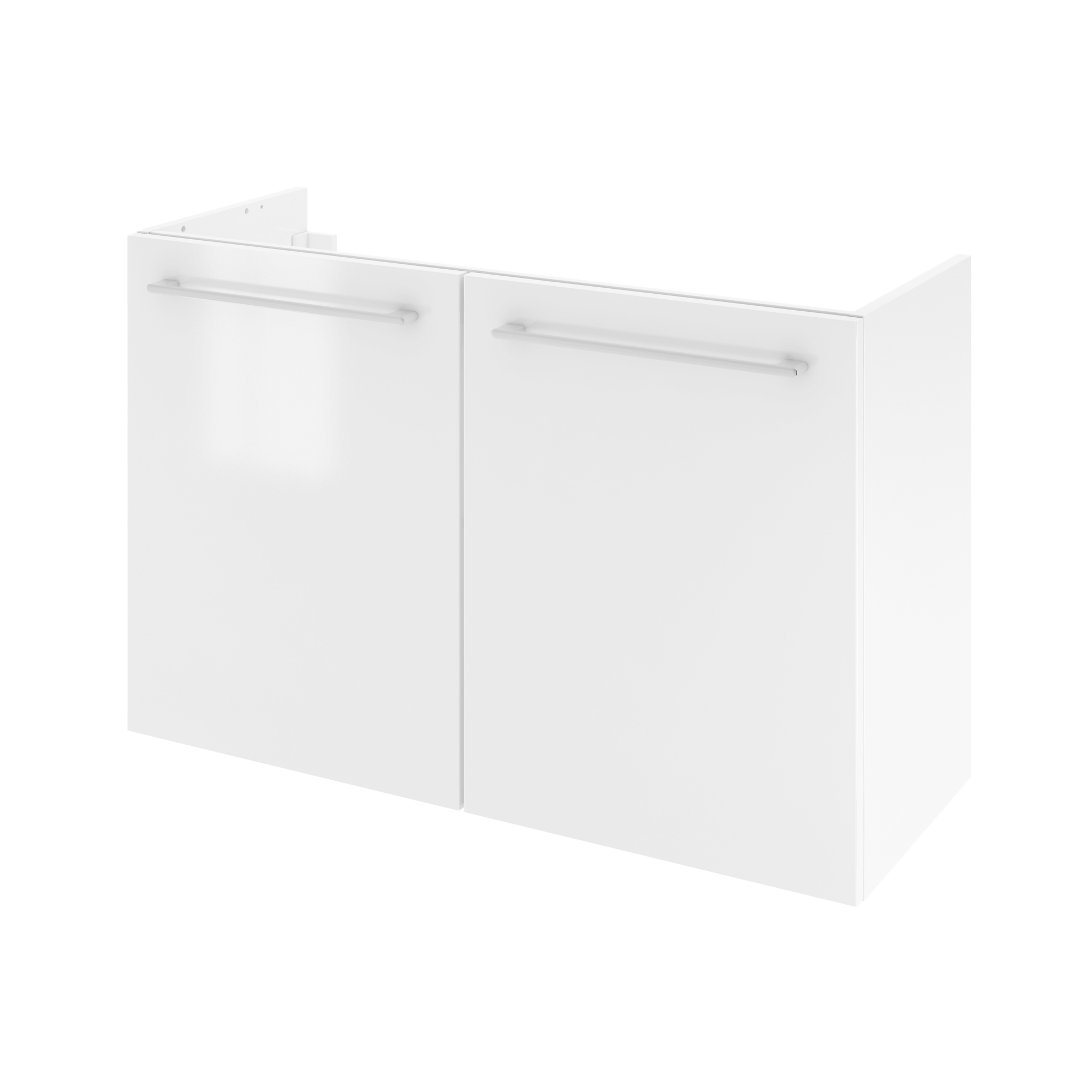 Mobile da bagno sospeso sotto lavabo L 90 x H 58 x P 33 cm bianco laminato lucido, 2 ante SENSEA Remix - 8