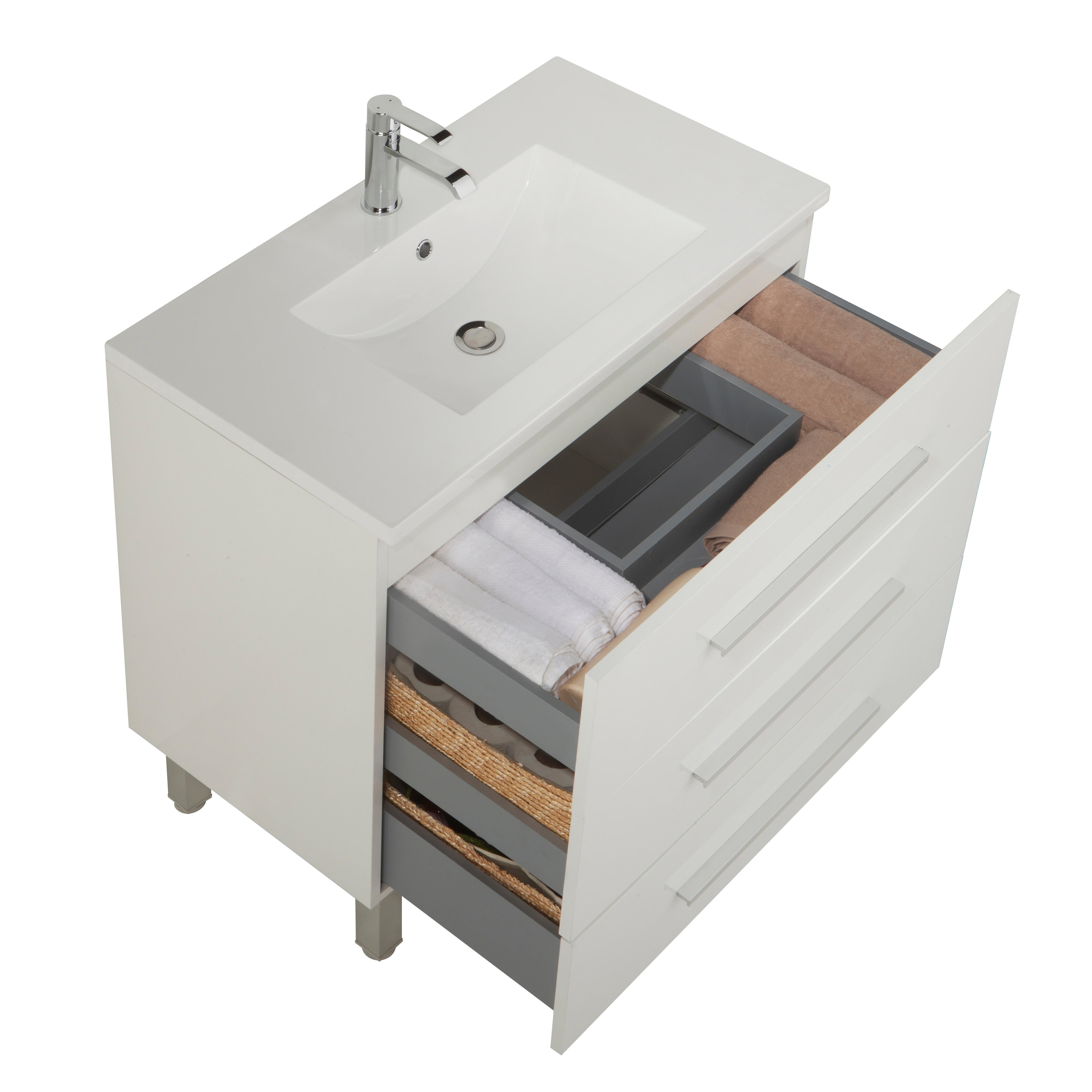 Mueble de baño Madrid blanco 80x45 cm (lavabo no incluido) - 5