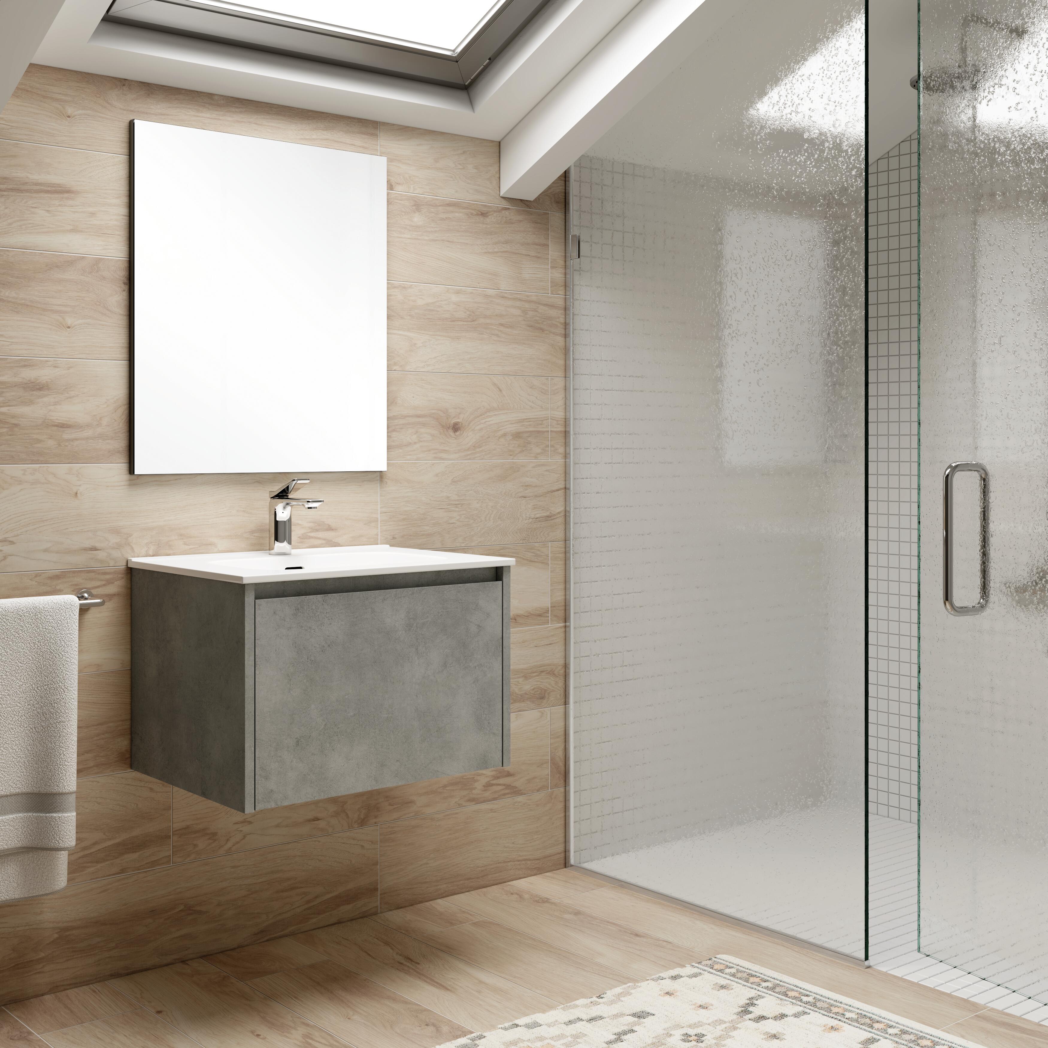 Mueble de baño con lavabo moon gris 60x45 cm