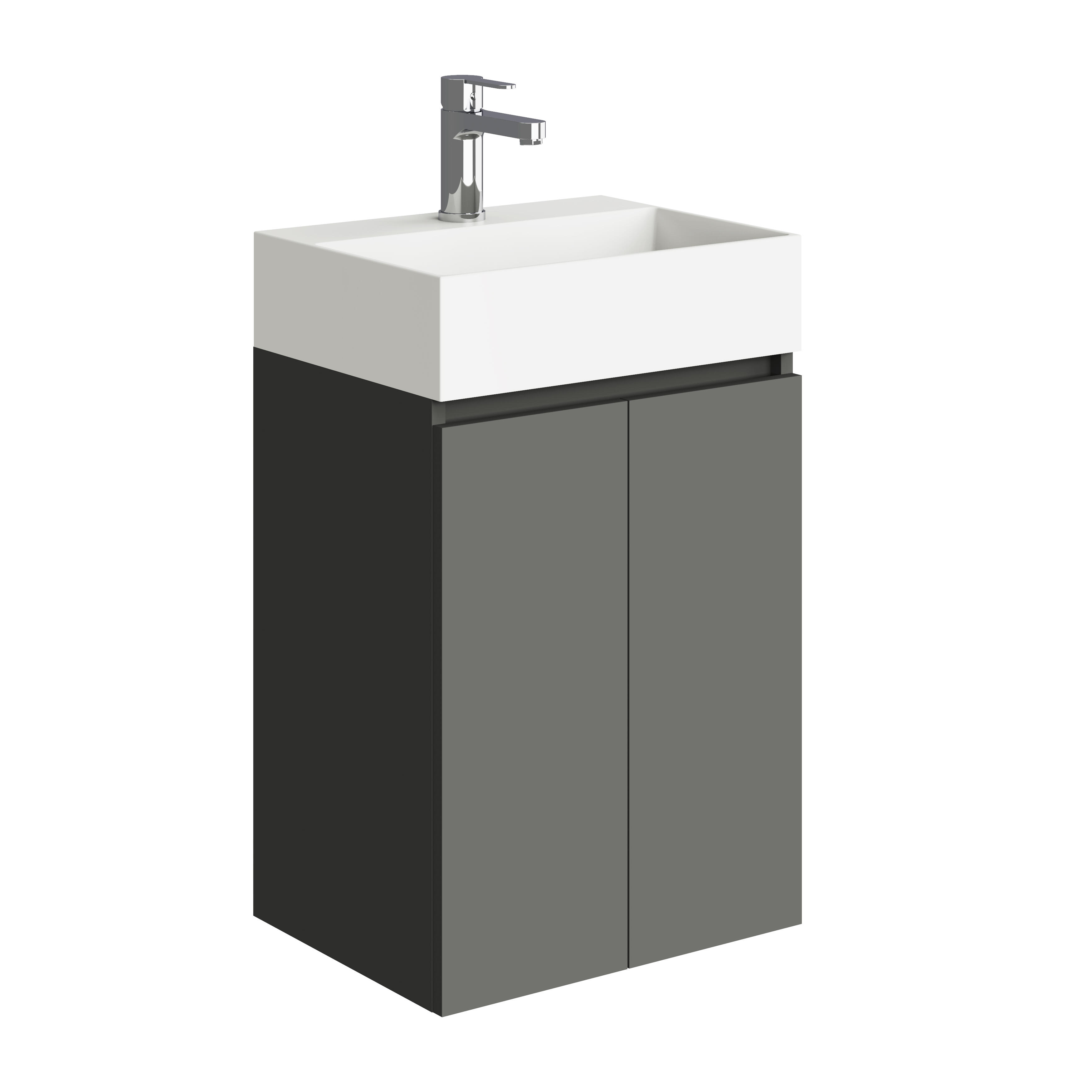 Mueble de baño con lavabo  Espacio M gris oscuro mate 45x35 cm - 2