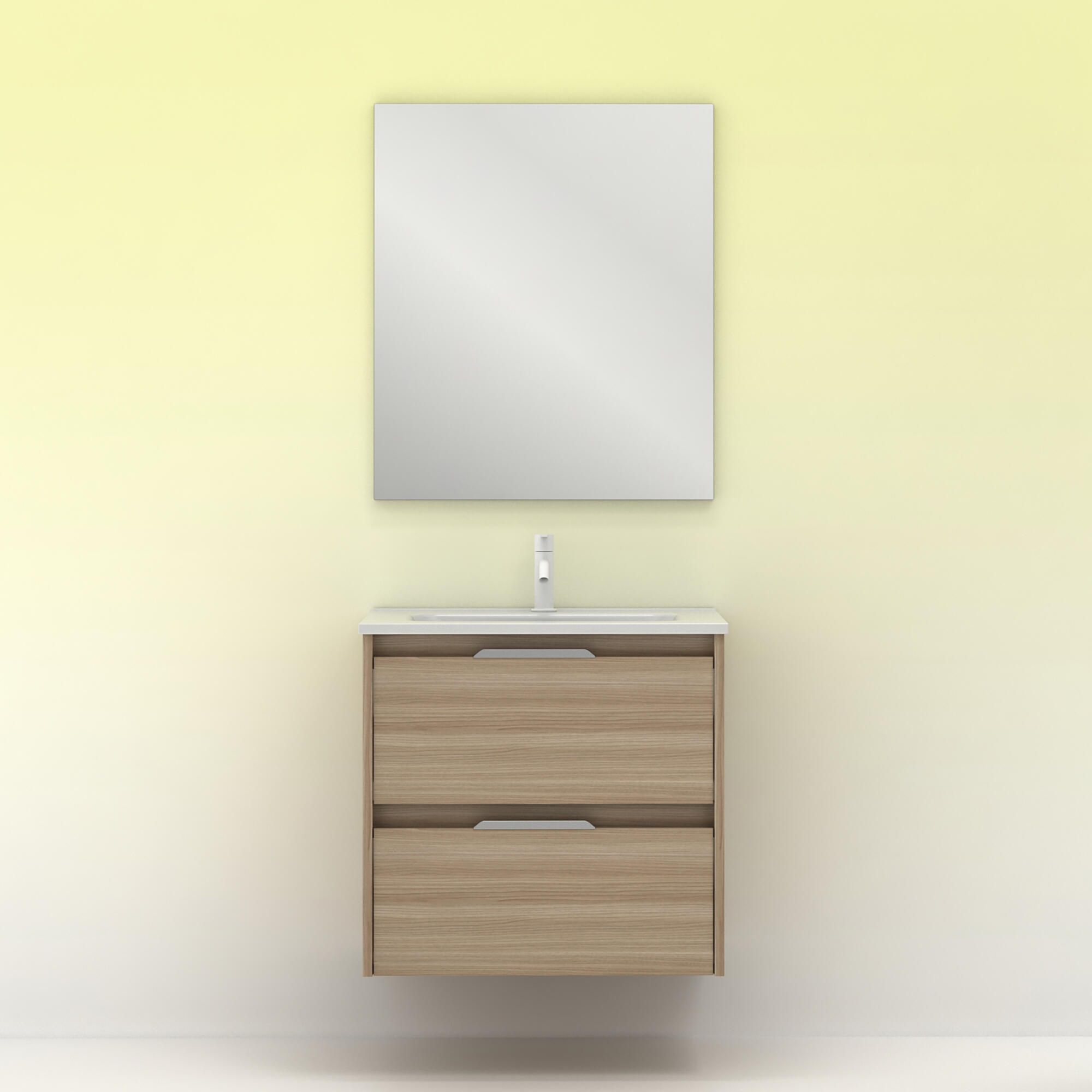 Mueble de baño con lavabo suki nogal 60x45 cm