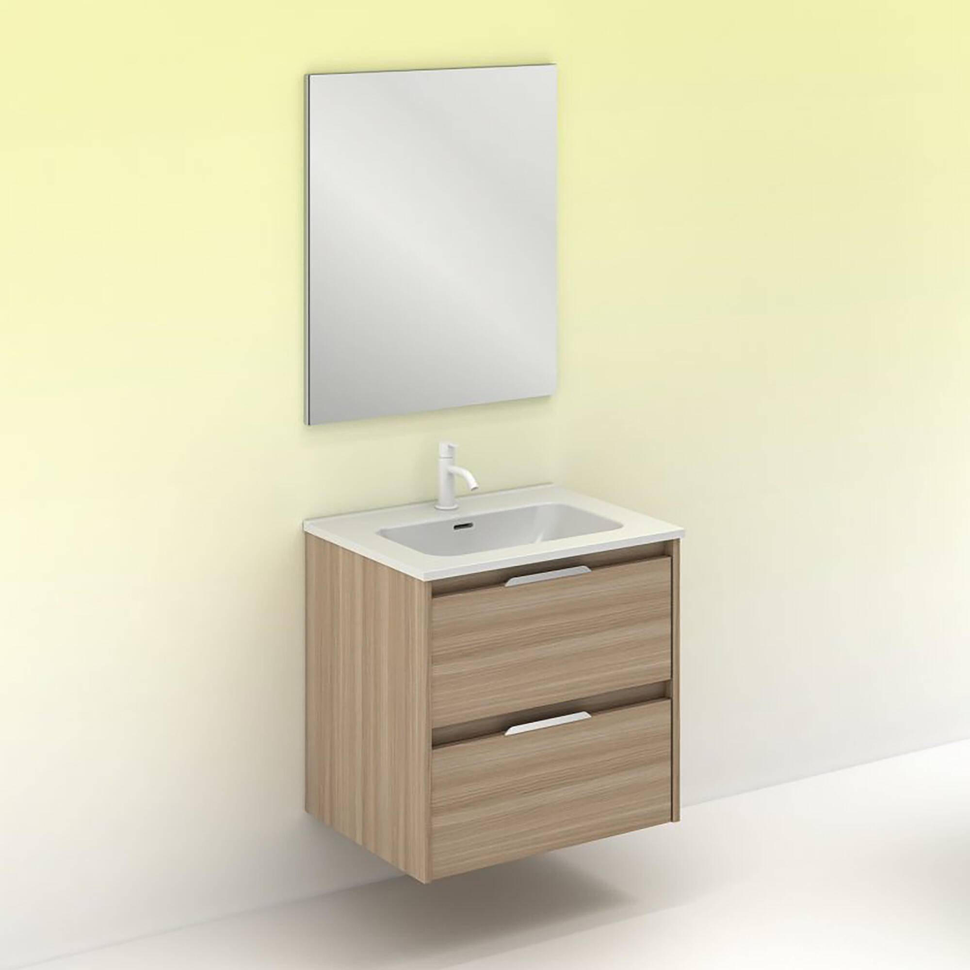 Mueble de baño con lavabo suki nogal 60x45 cm