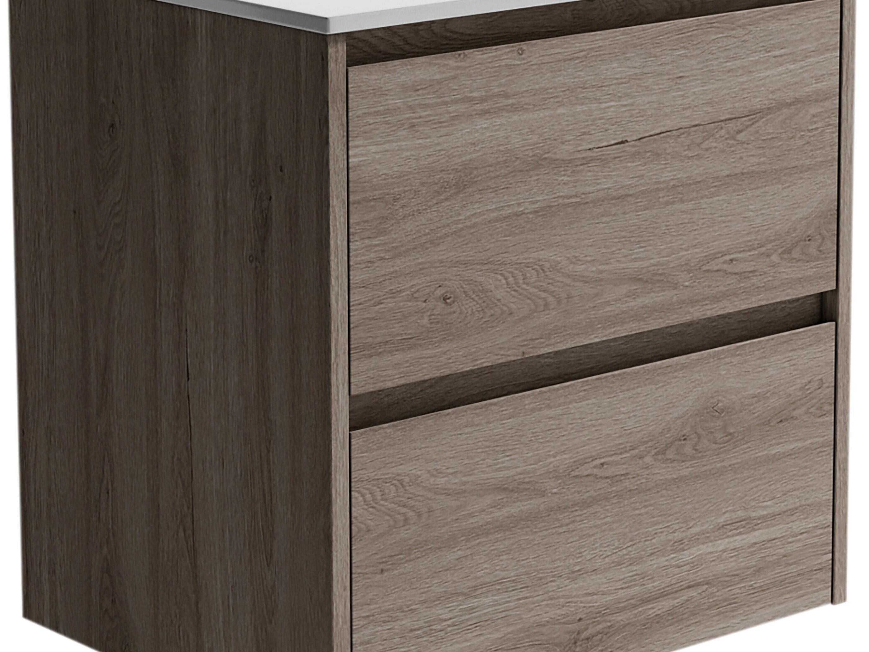 Mueble de baño con lavabo  Moon roble gris  60x45 cm - 6