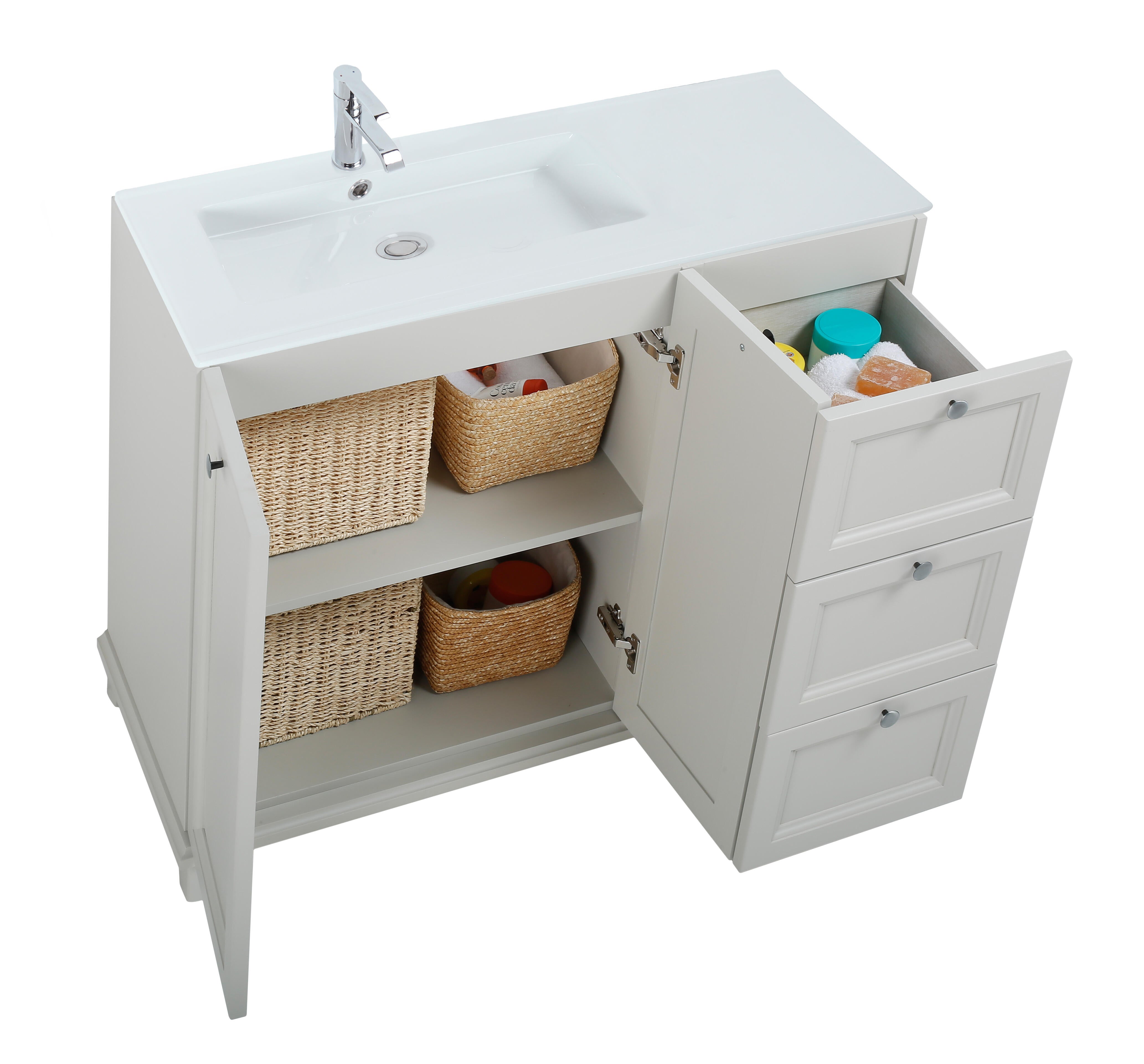 Mueble de baño Unike perla 105x45 cm (lavabo no incluido) - 7