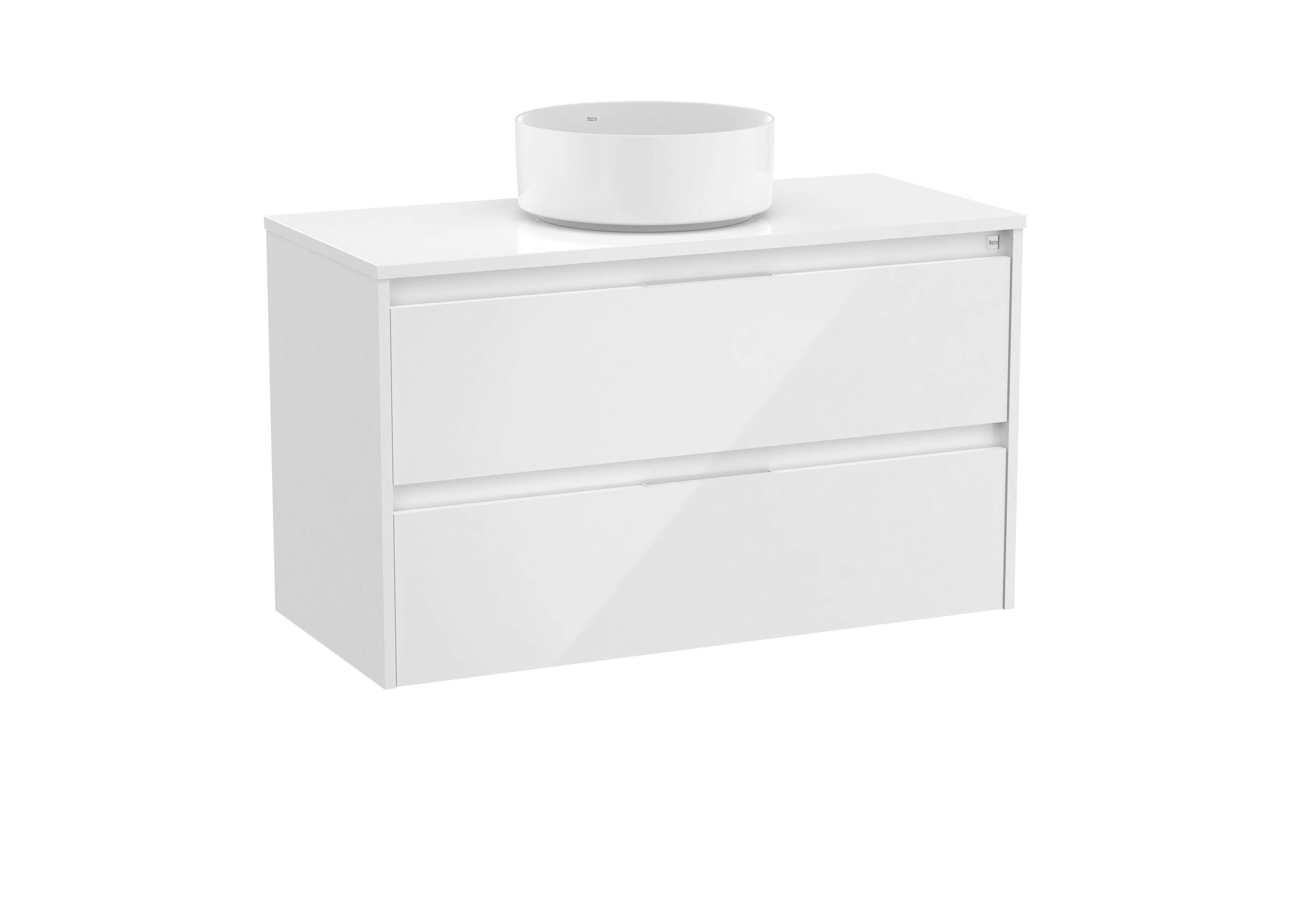 Mueble de baño con lavabo alpine roca blanco brillante 100x46 cm