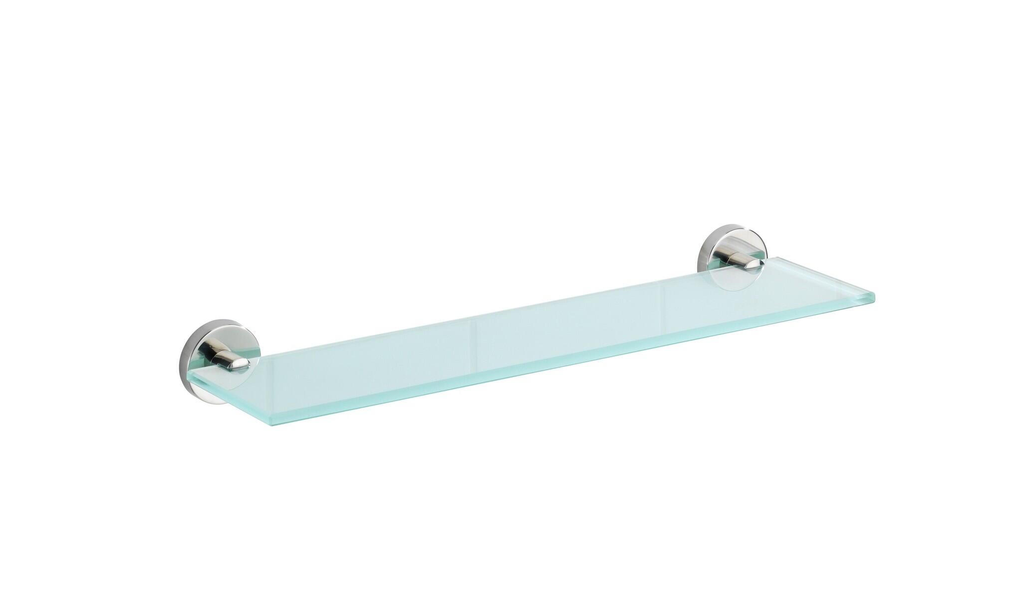 Estante para el baño de cristal plata 46.5x13.5x5.5cm