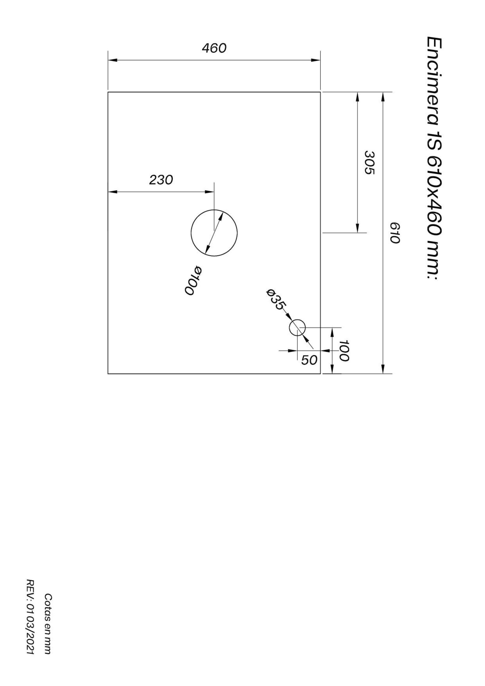 Tampo para lavatório Bege   de 61x1.2x46cm - 6