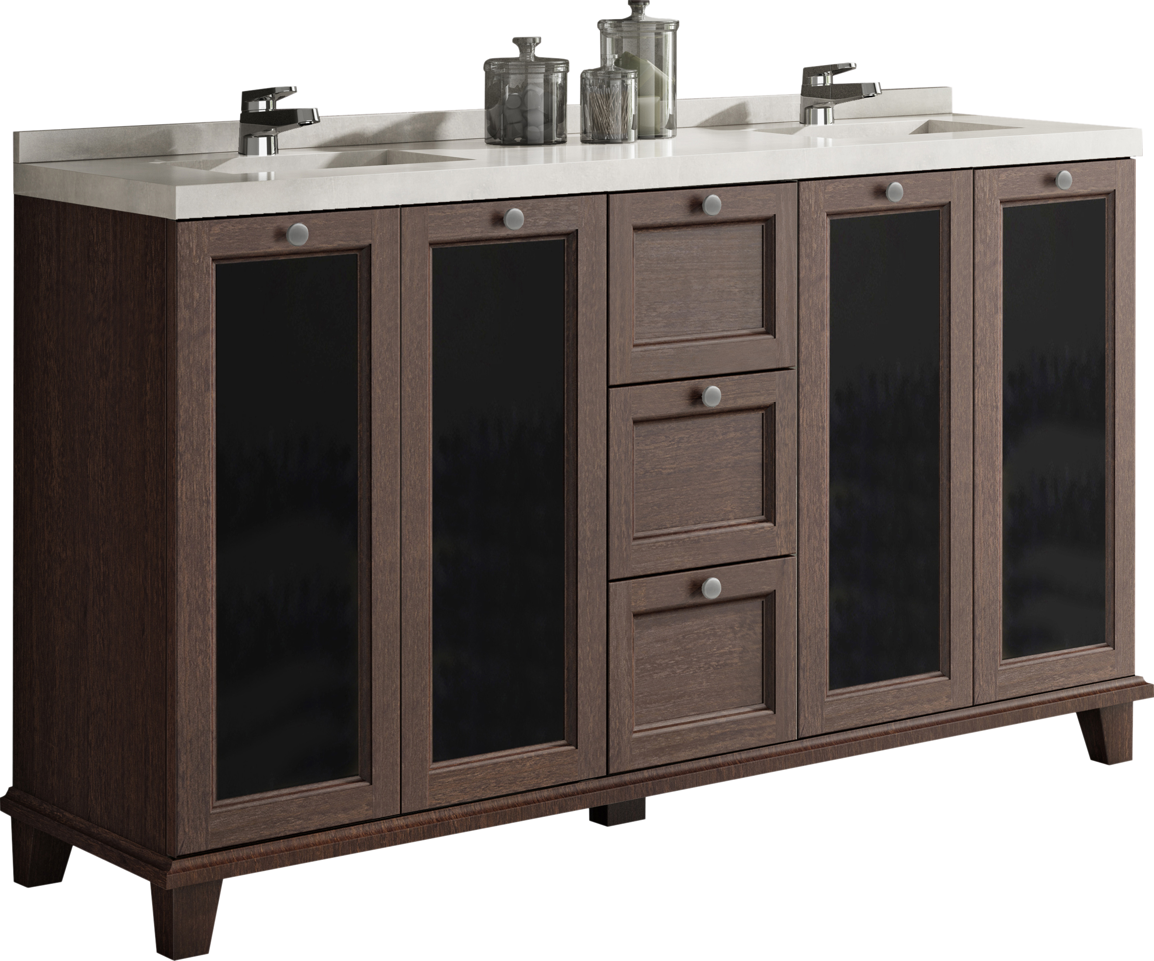 Mueble de baño unike nogal 150x45 cm