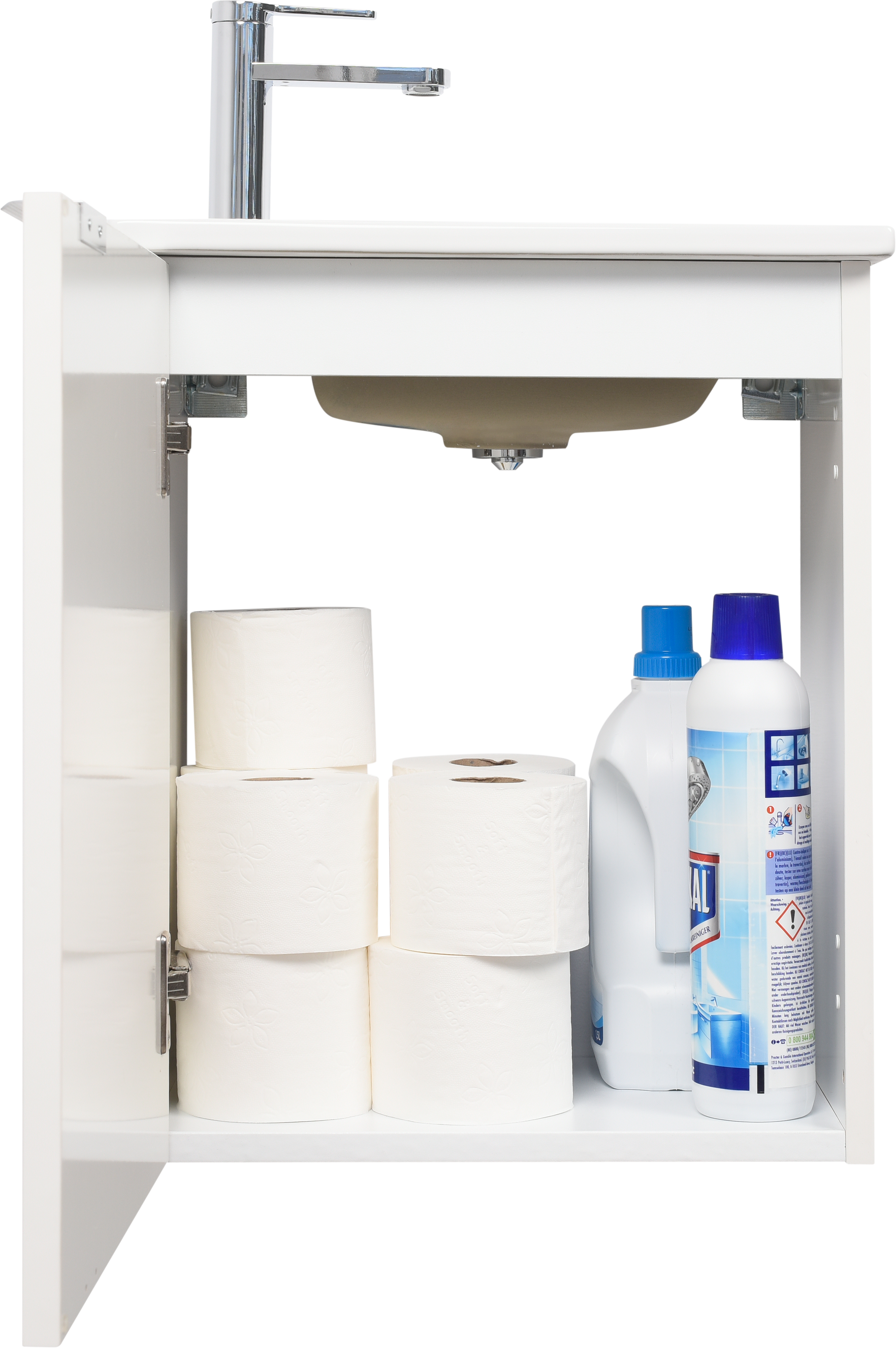 Móvel de casa de banho suspenso 1 porta 40x26x49 cm branco brilhante Sensea Essential - 17