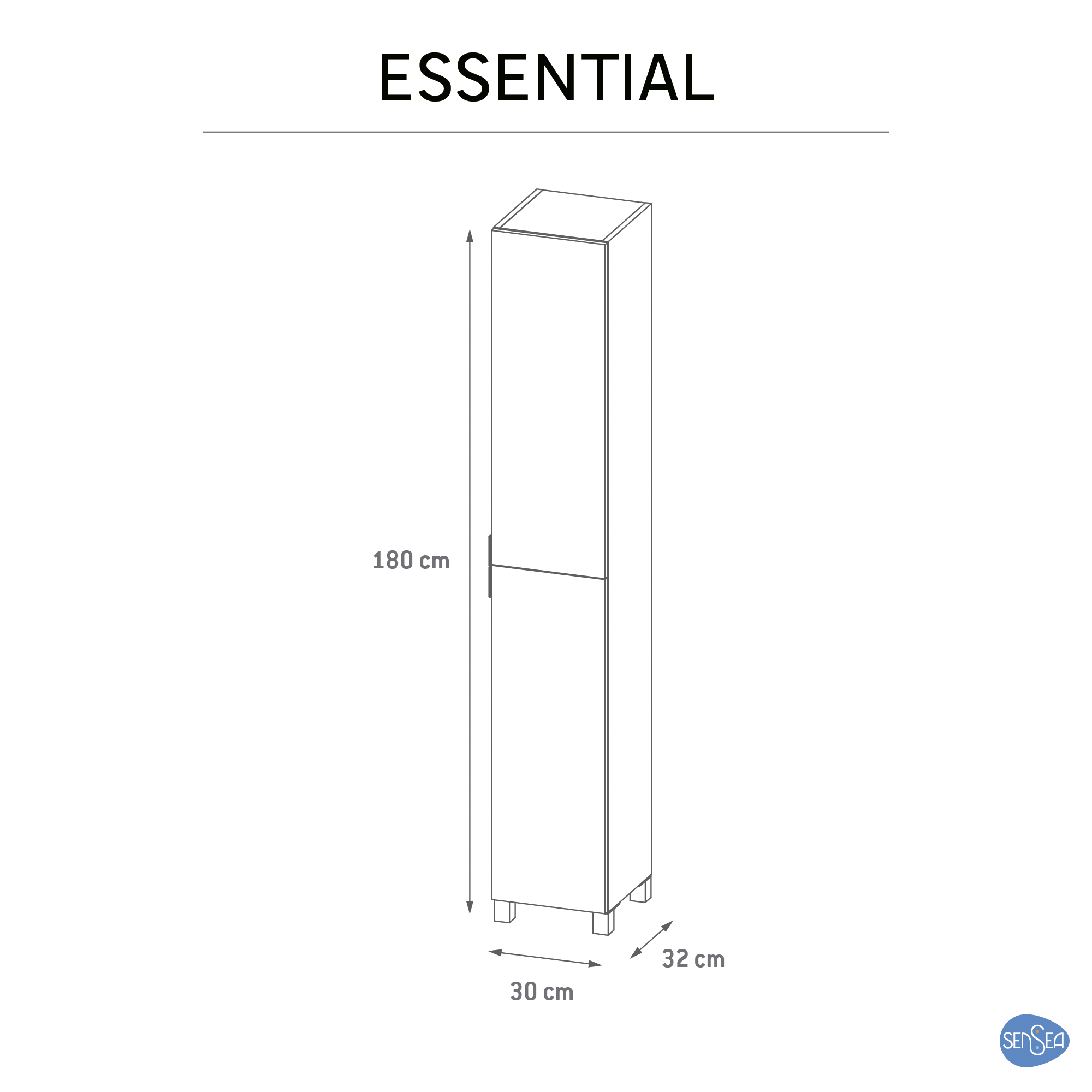 Móvel alto SENSEA ESSENTIAL BRANCO 30X32X180CM - 9