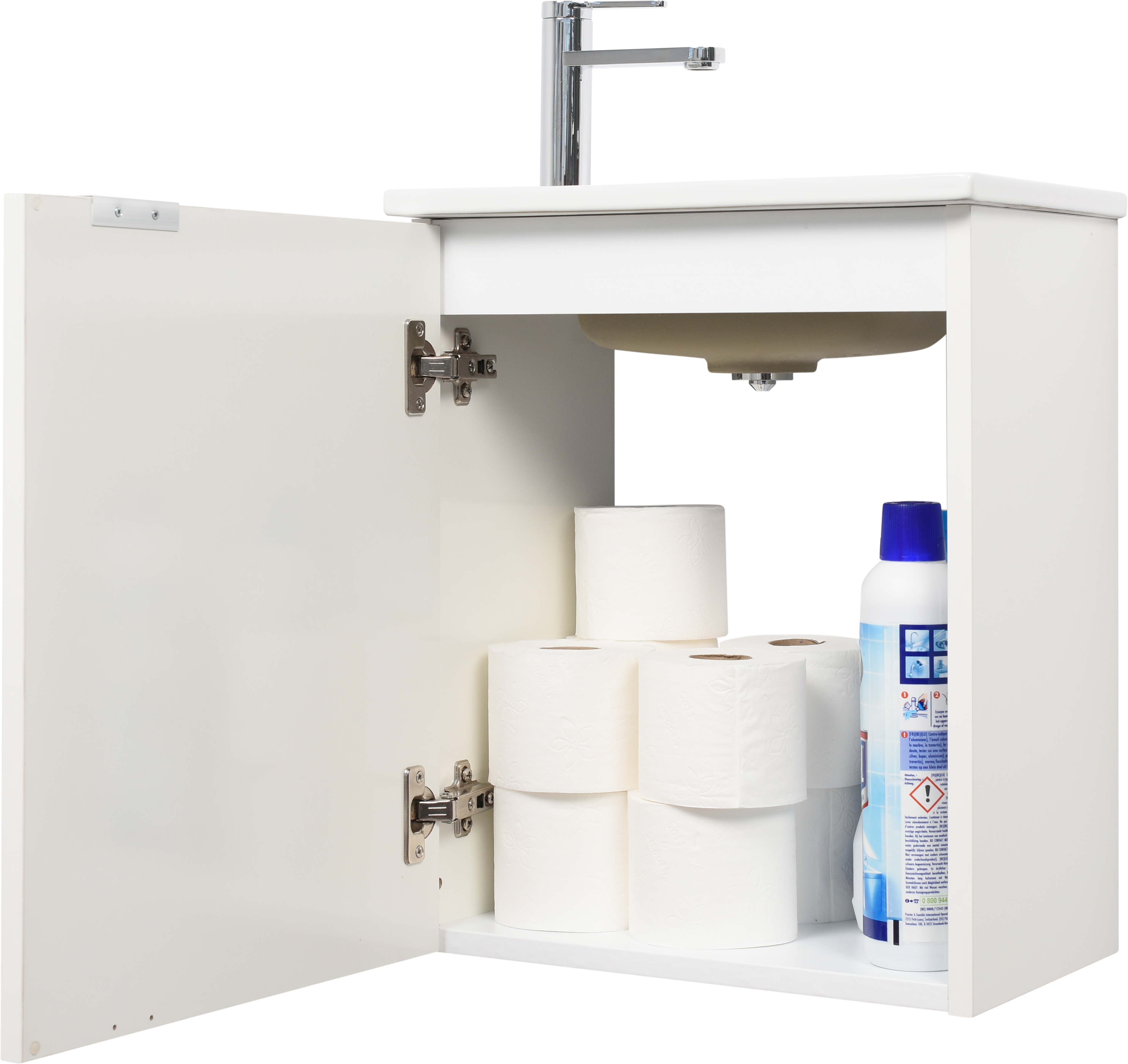 Móvel de casa de banho suspenso 1 porta 40x26x49 cm branco brilhante Sensea Essential - 13