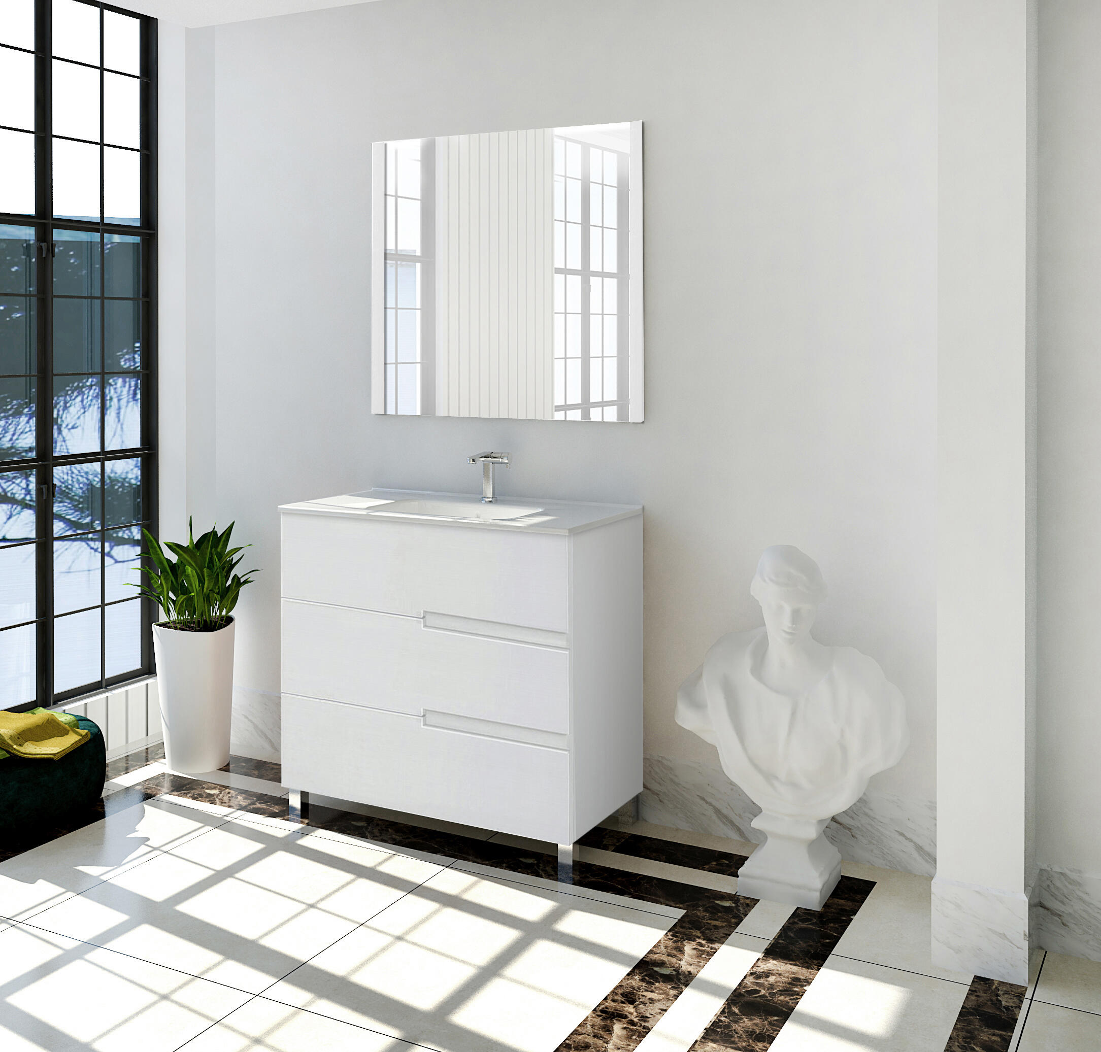 Mueble de baño Alda blanco 80x45 cm (lavabo no incluido) - 5