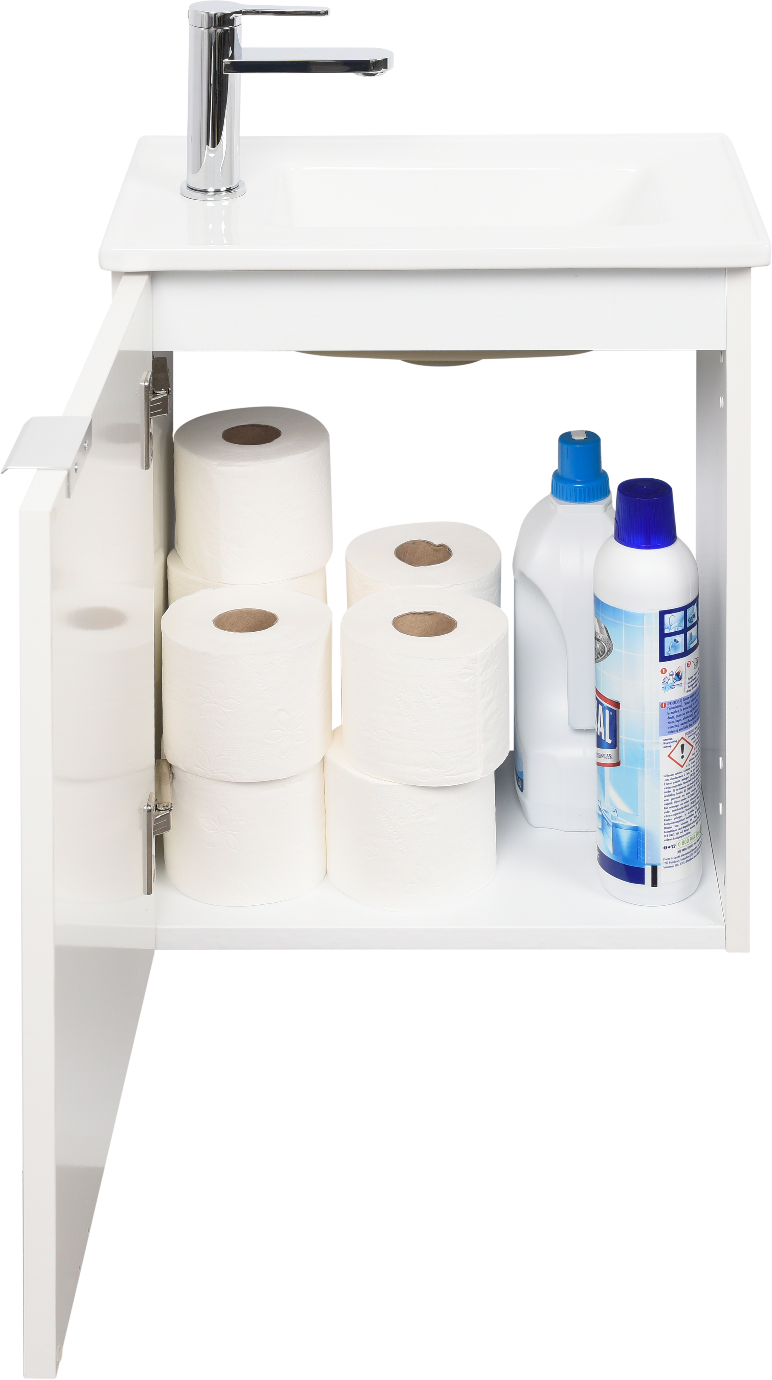 Móvel de casa de banho suspenso 1 porta 40x26x49 cm branco brilhante Sensea Essential - 15