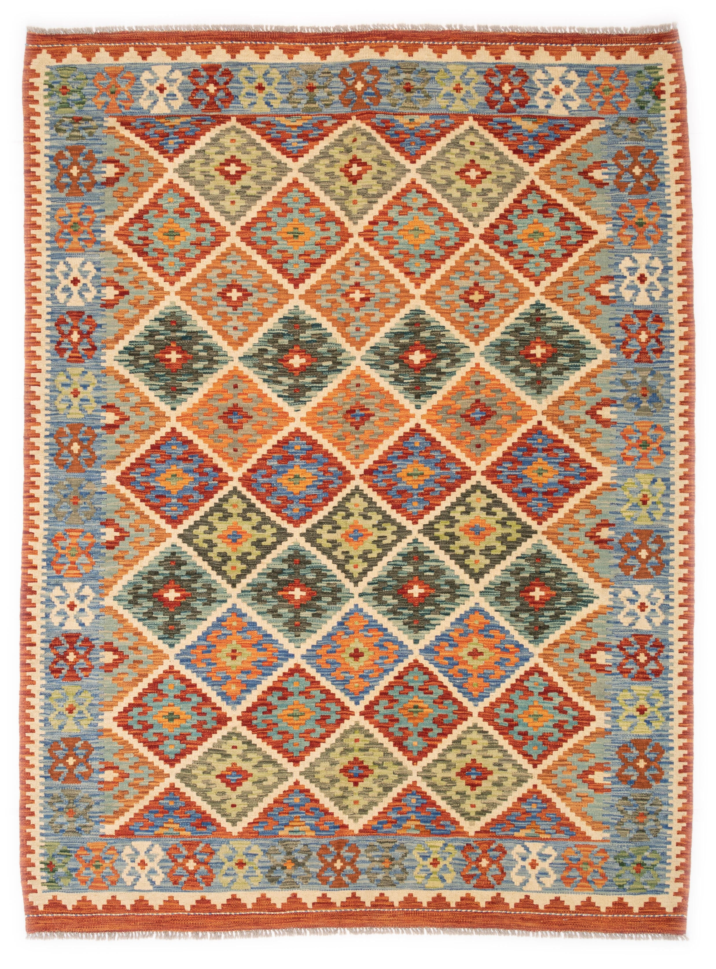 Alfombra lana tejido plano kilim herat multicolor 150x200cm