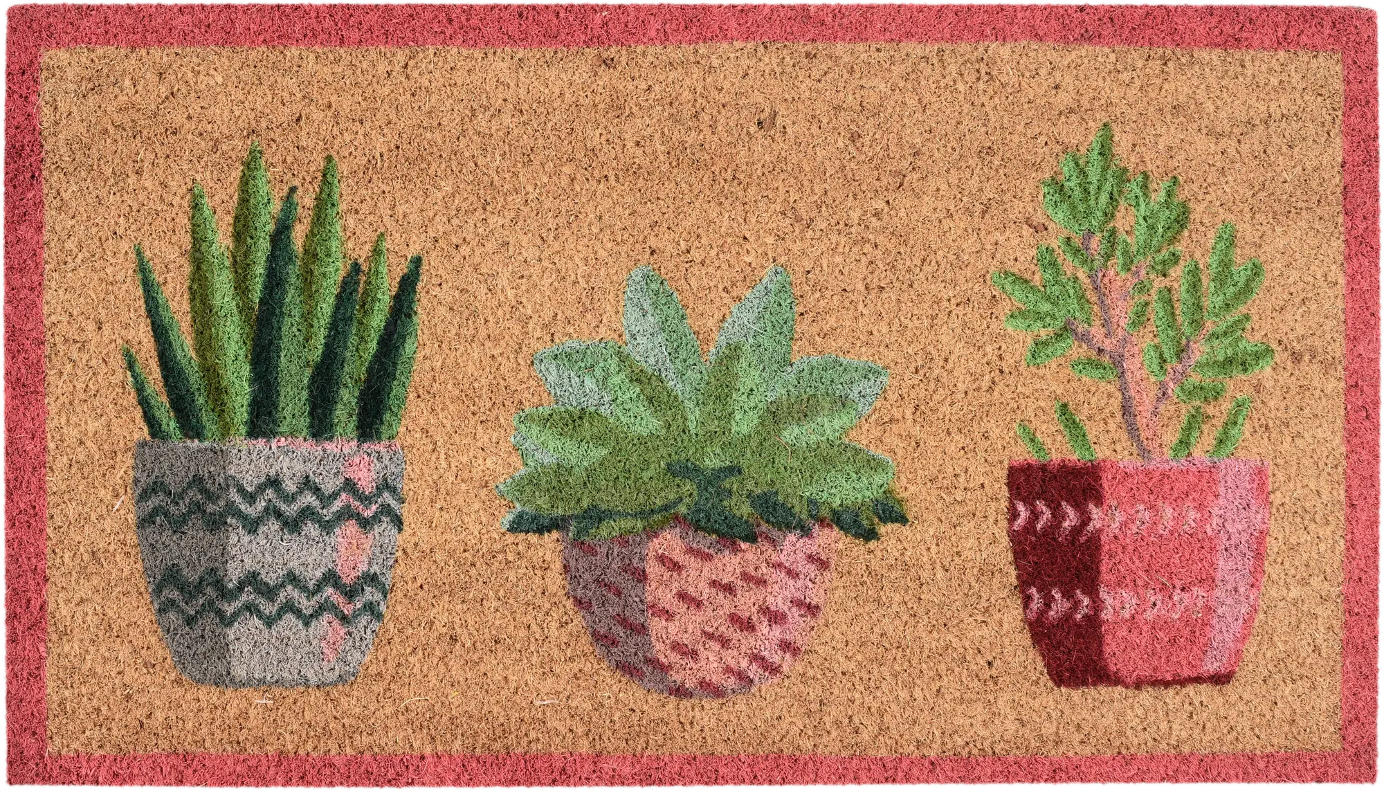 Felpudo coco macetas verde 40 x70 cm