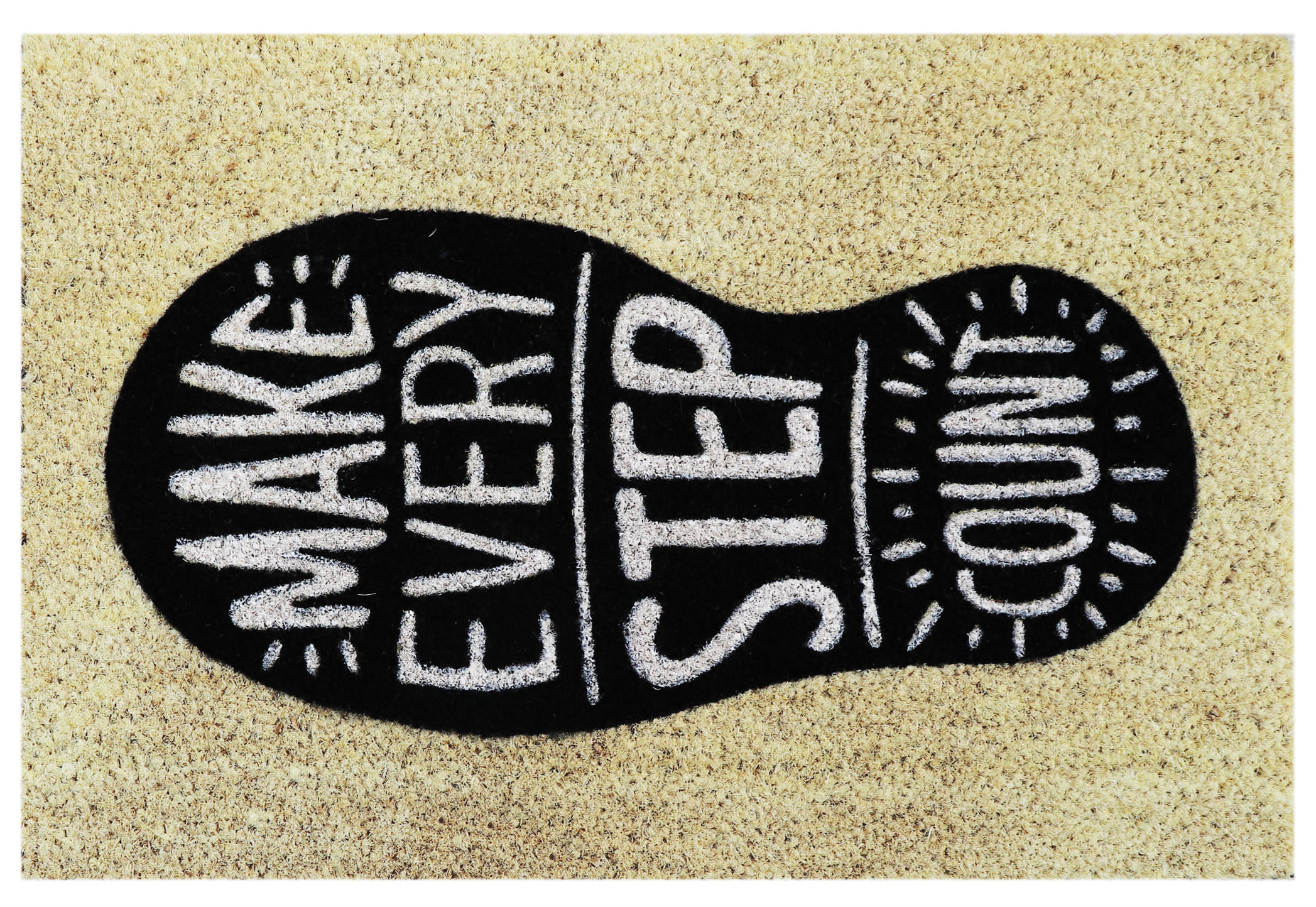 Felpudo coco step blanco, beige, negro 40 x60 cm