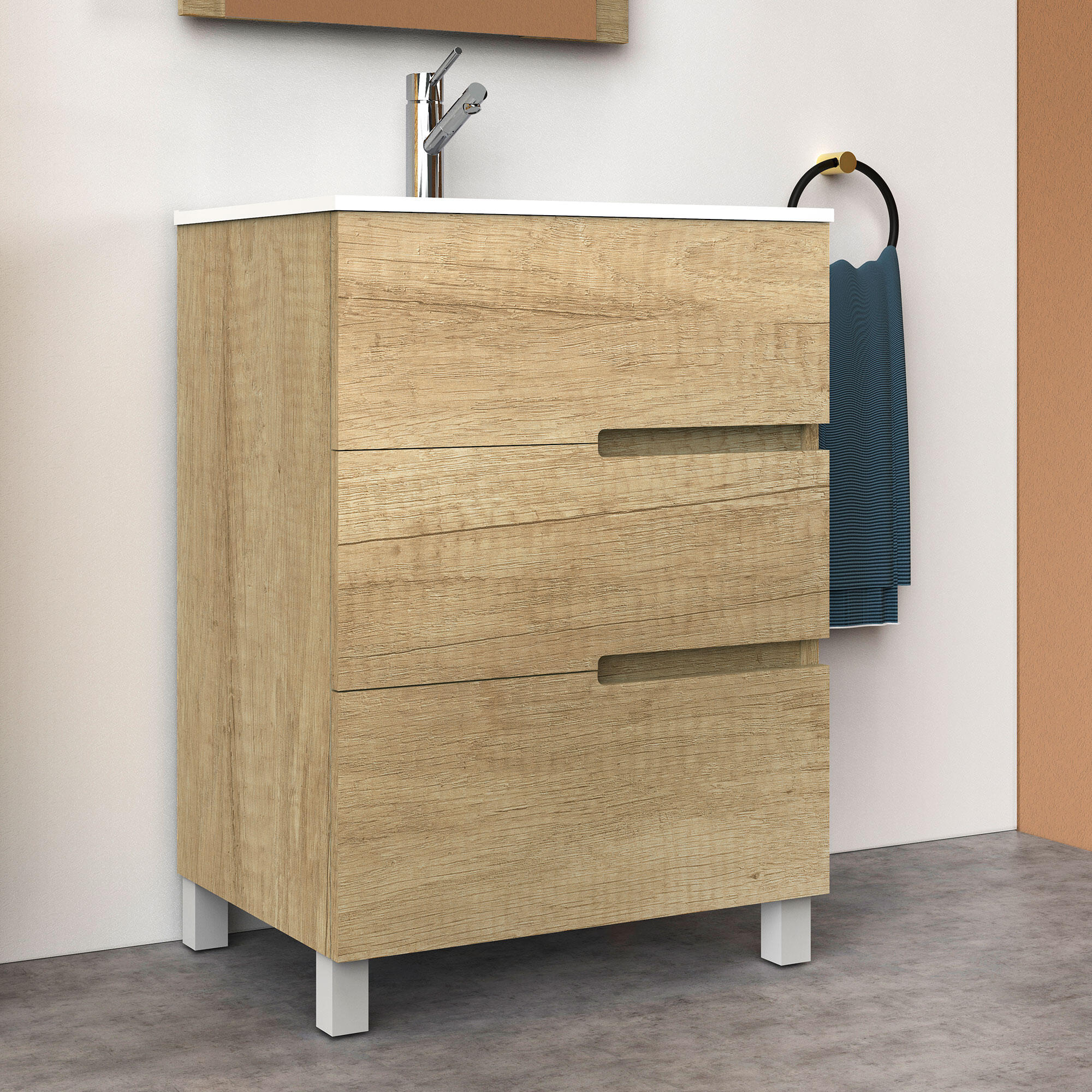 Mueble de baño Alda olmo 70x45 cm (lavabo no incluido) - 2
