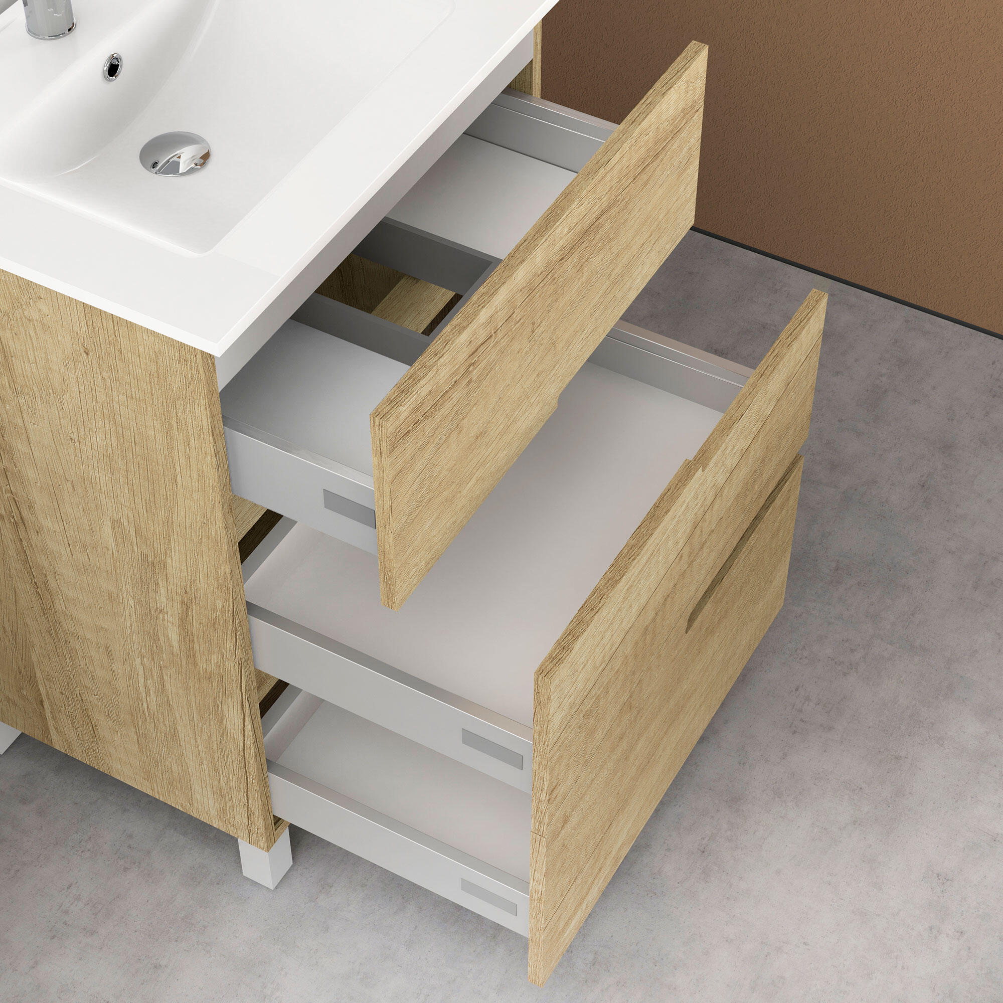 Mueble de baño Alda olmo 70x45 cm (lavabo no incluido) - 4