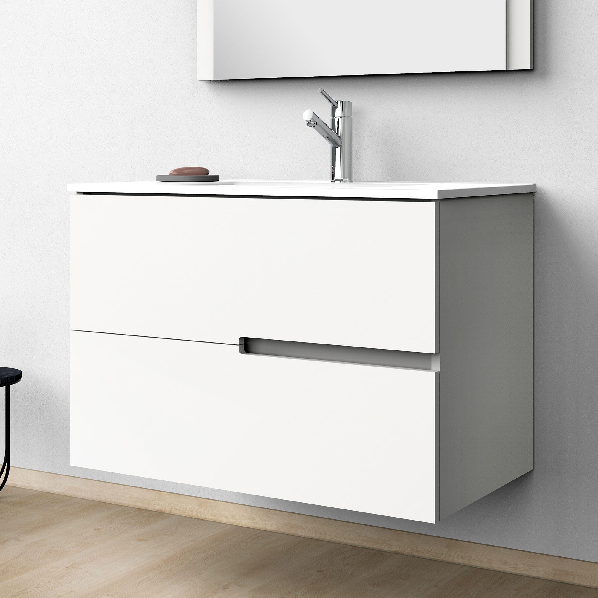 Mueble de baño con lavabo alda blanco 80x45 cm