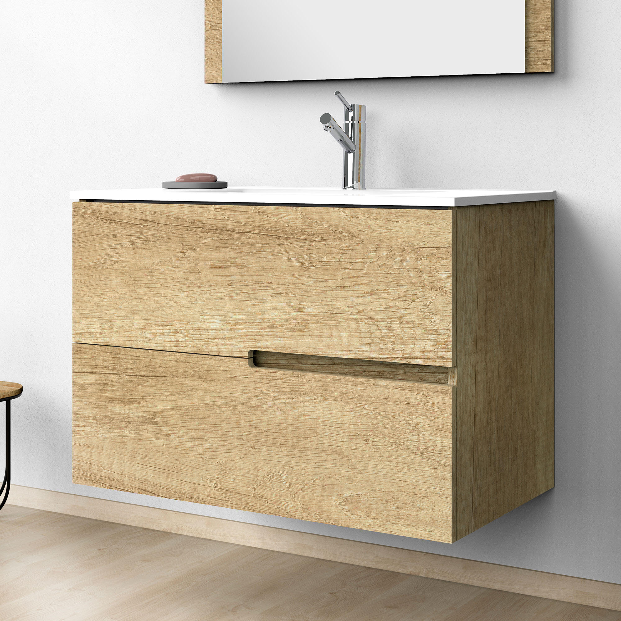 Mueble de baño con lavabo  Alda olmo  80x45 cm - 7